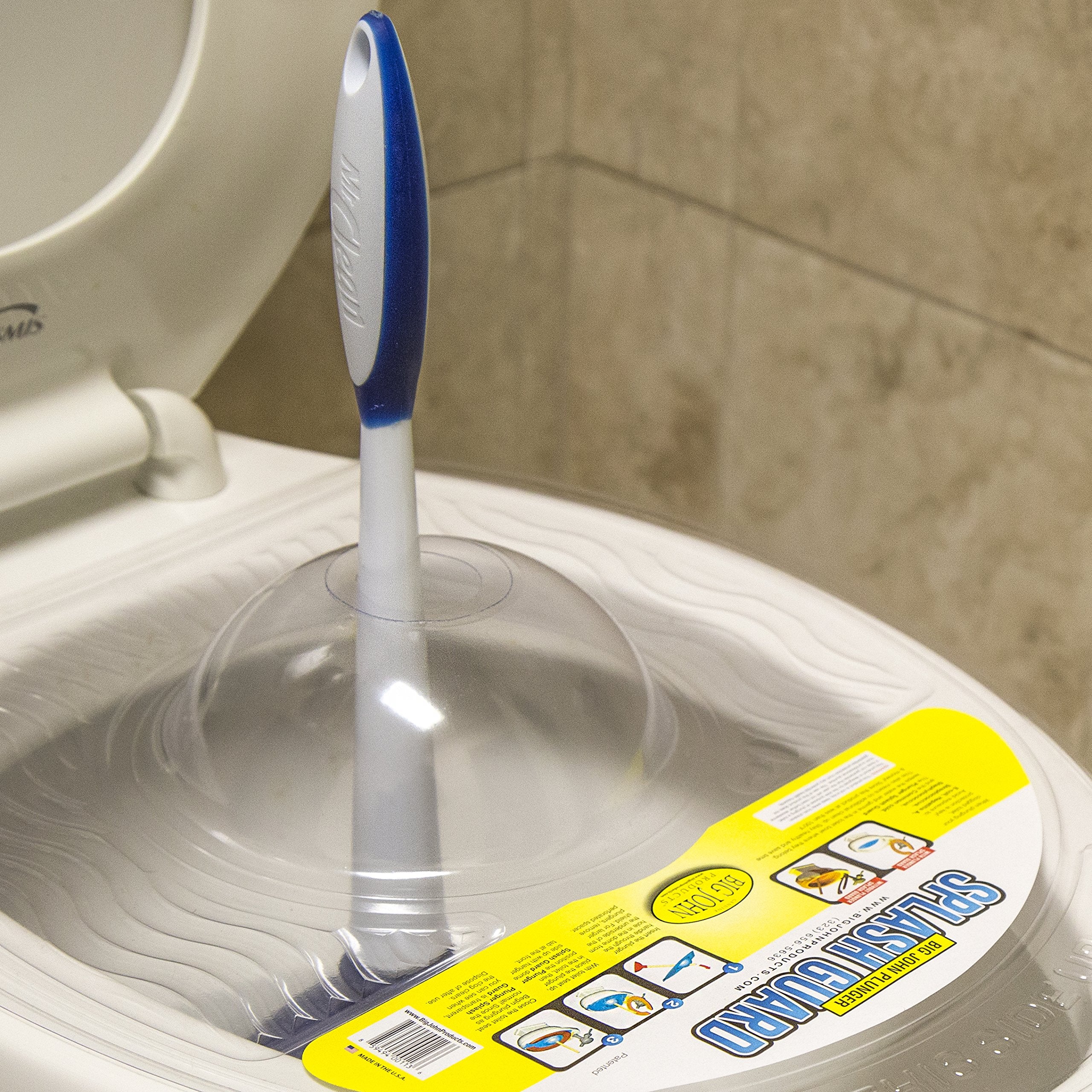 Big John Plunger Splash Guard -For Standard Sizes Toilets - Fits a Wide Array of Plunger Sizes - 3-Pack
