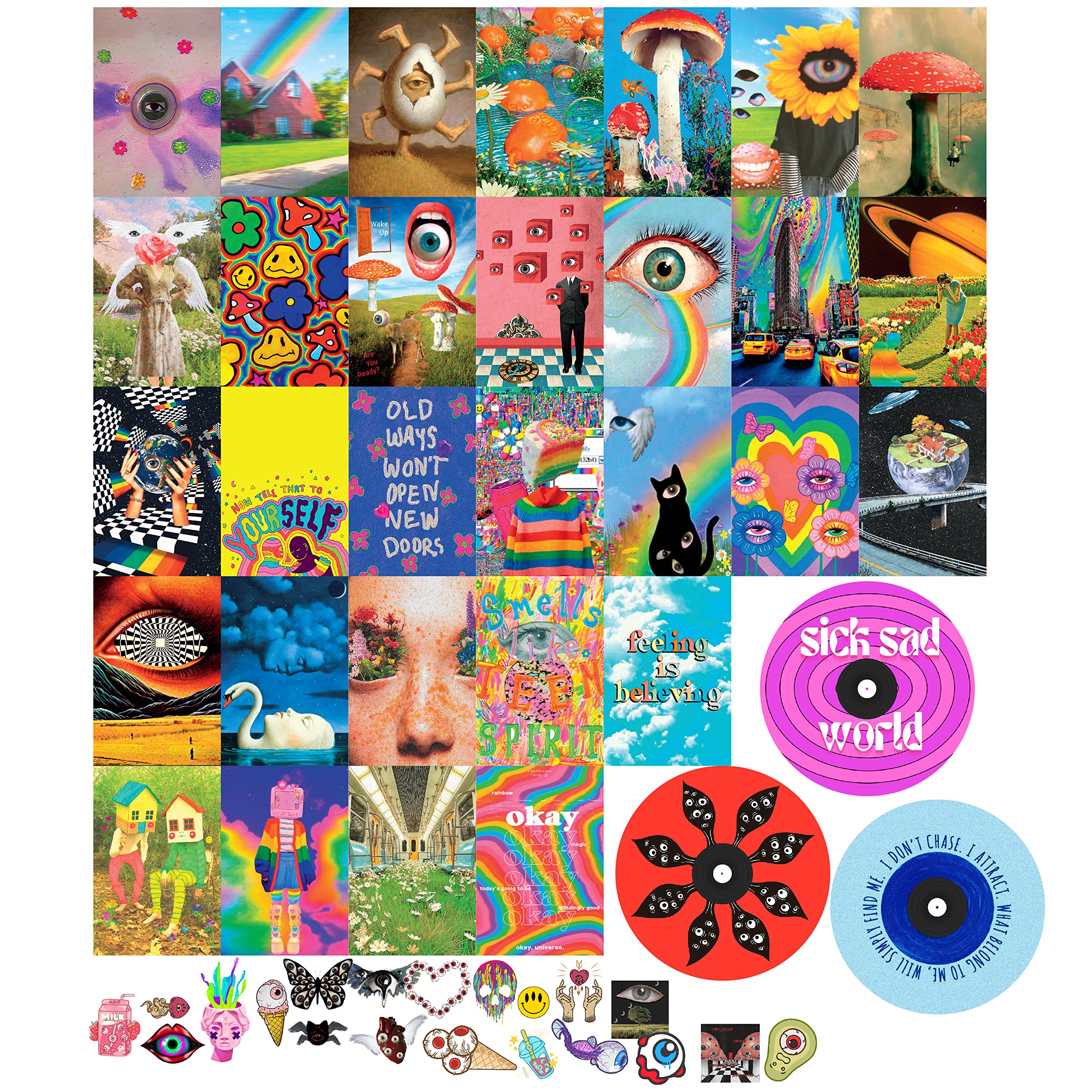 97 Decor Weirdcore Room Decor - Weirdcore Aesthetic Poster, Weirdcore Accessories, Cute Weird Core Stuff Wall Bedroom, Trippy Po