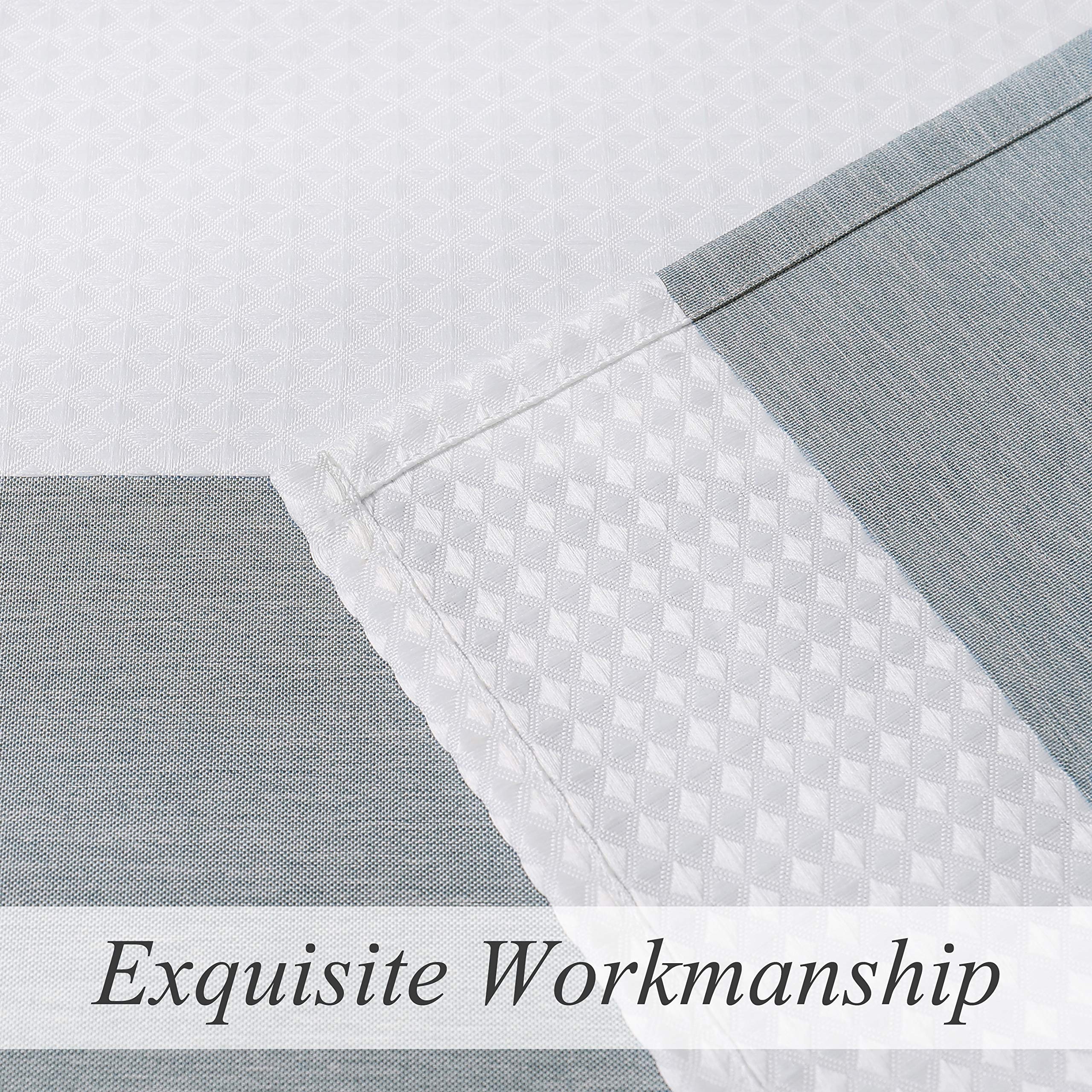 West Lake Waffle Fabric Shower Curtain Gray And White Striped With Weave Textured No Hook Bathroom Curtains Water Resistant Hote