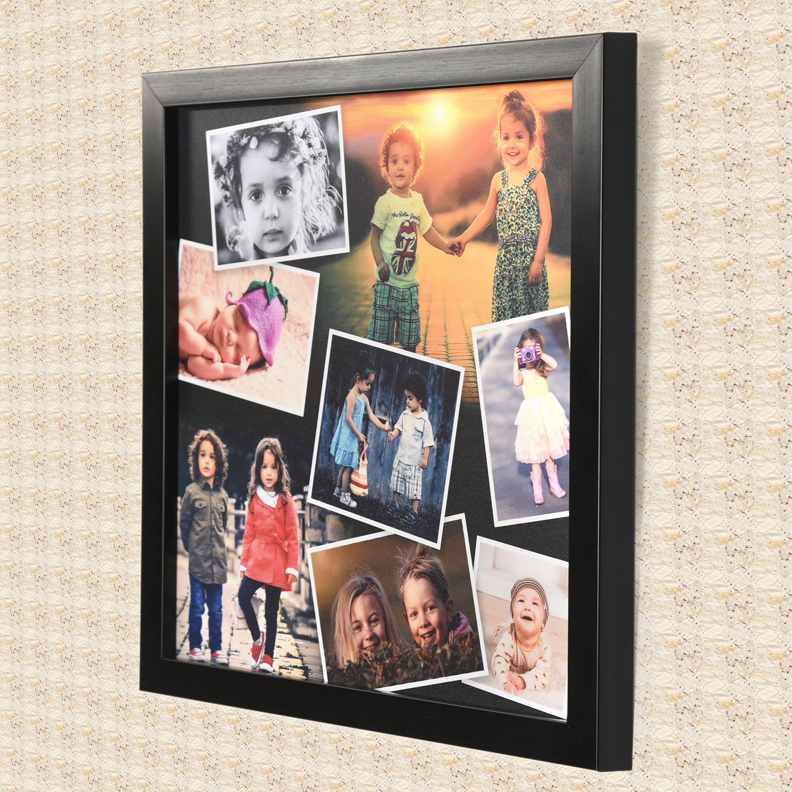 Ajanta Royal Personalized Synthetic Wood Wall Photo Frame (12 X 12 Inch, Black), Rectangular