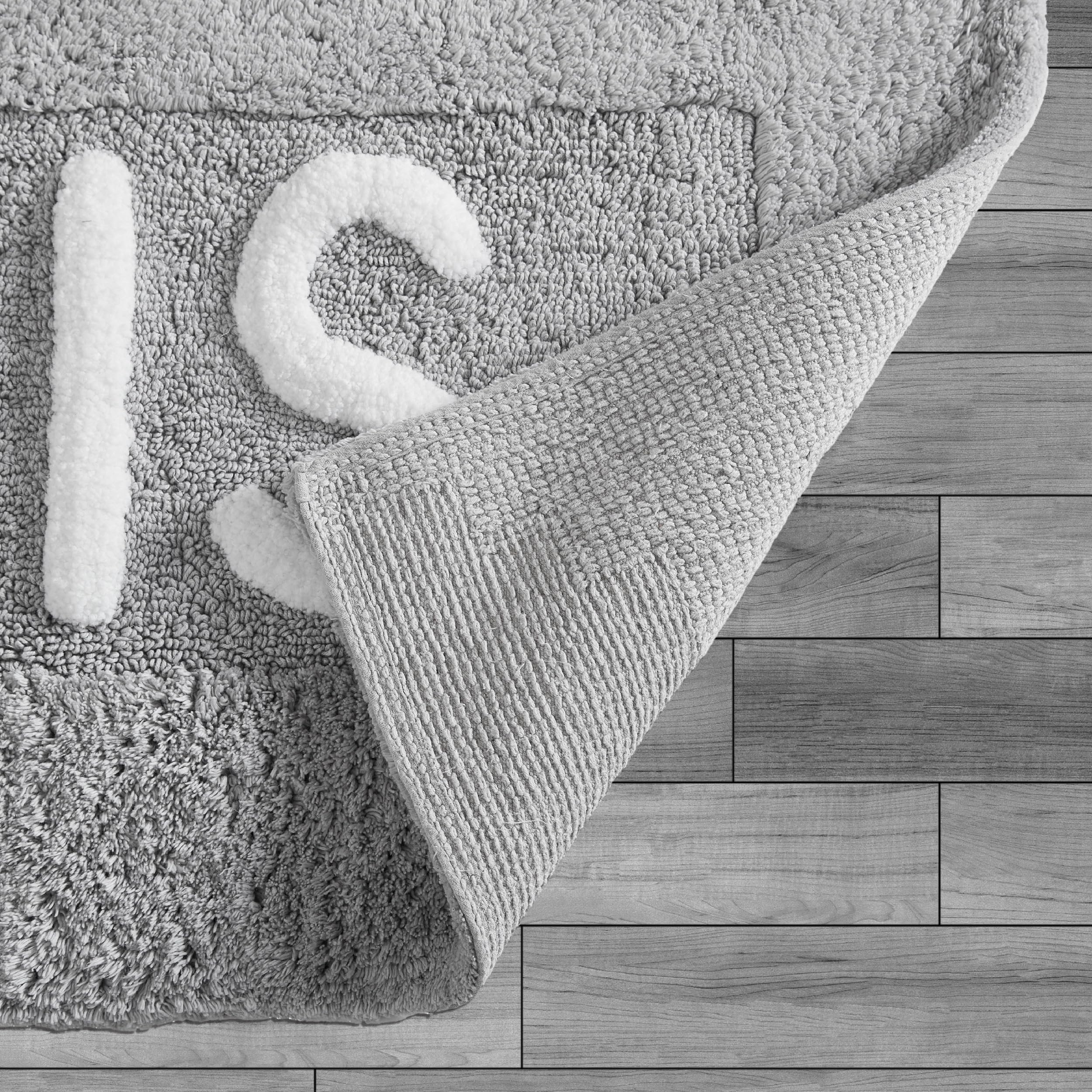 Creative Home Ideas Cotton 2-Piece Bath Rug Set - Soft Cotton Bath Mat - Bathroom Decor - Water Absorbent And Machine Washable -