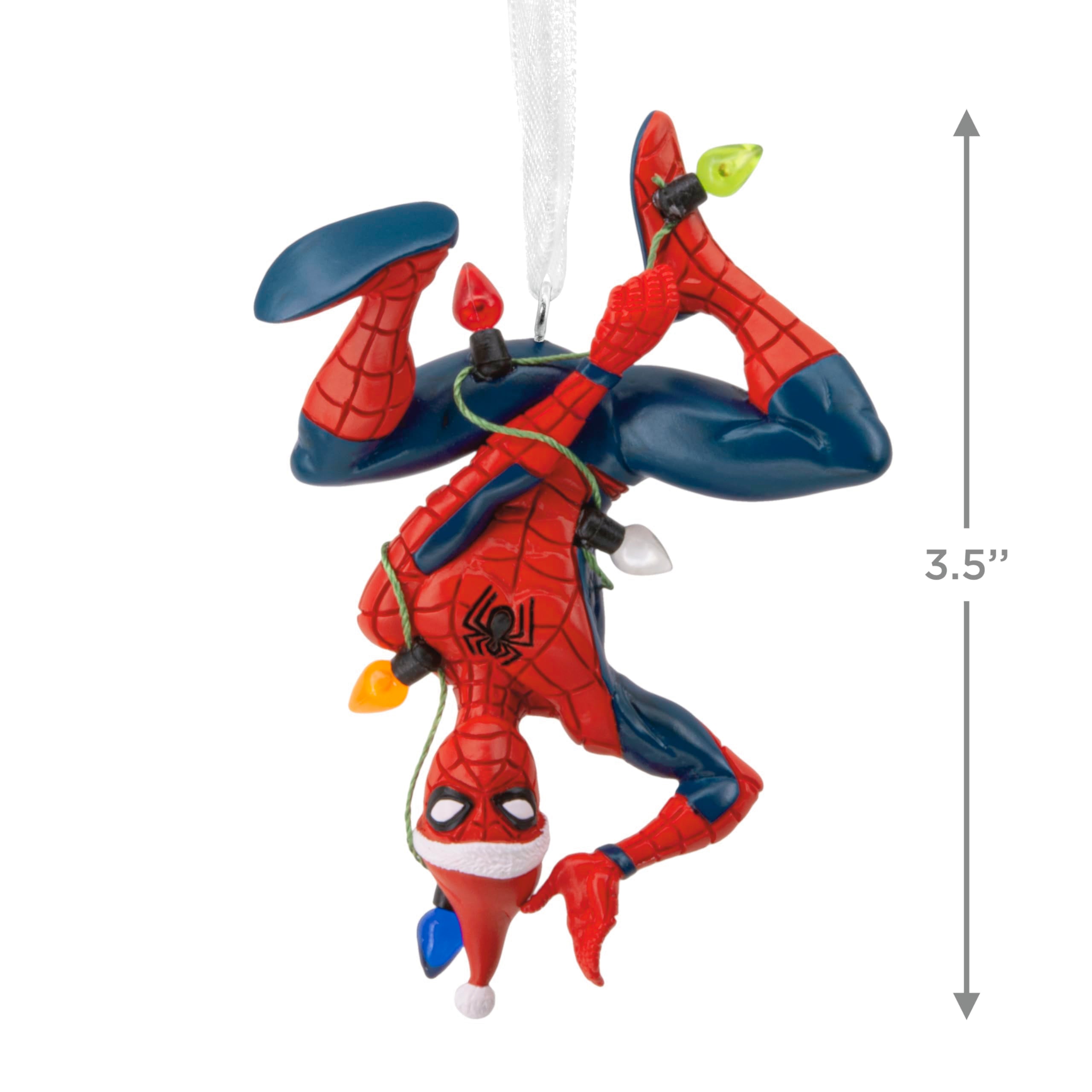 Hallmark Marvel Spider-Man Hanging from Lights Christmas Ornament, Gifts for Marvel Fans