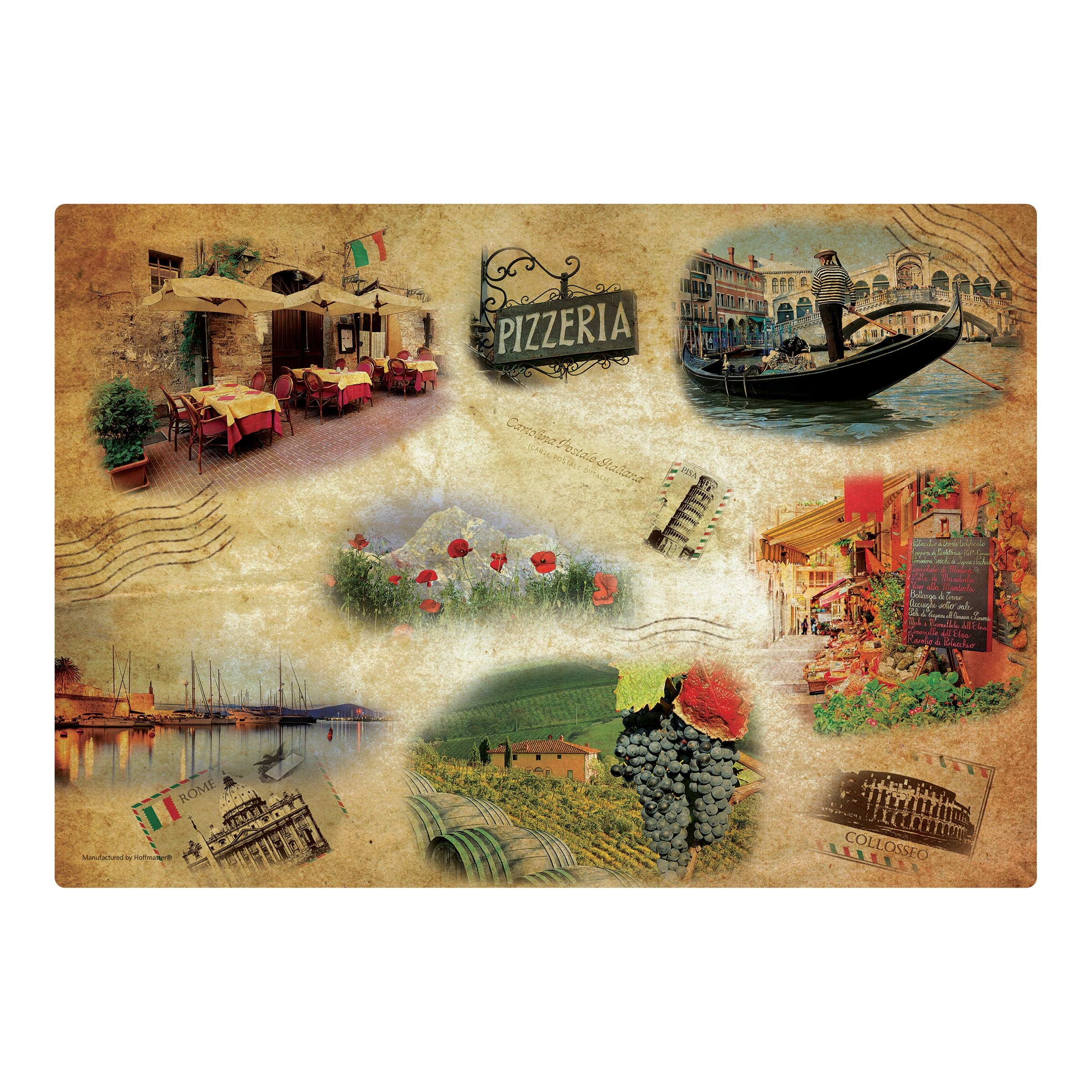 Hoffmaster 311132 Tour Of Italy Placemat, 9.75'' Length X 14'' Width (Pack Of 1000)
