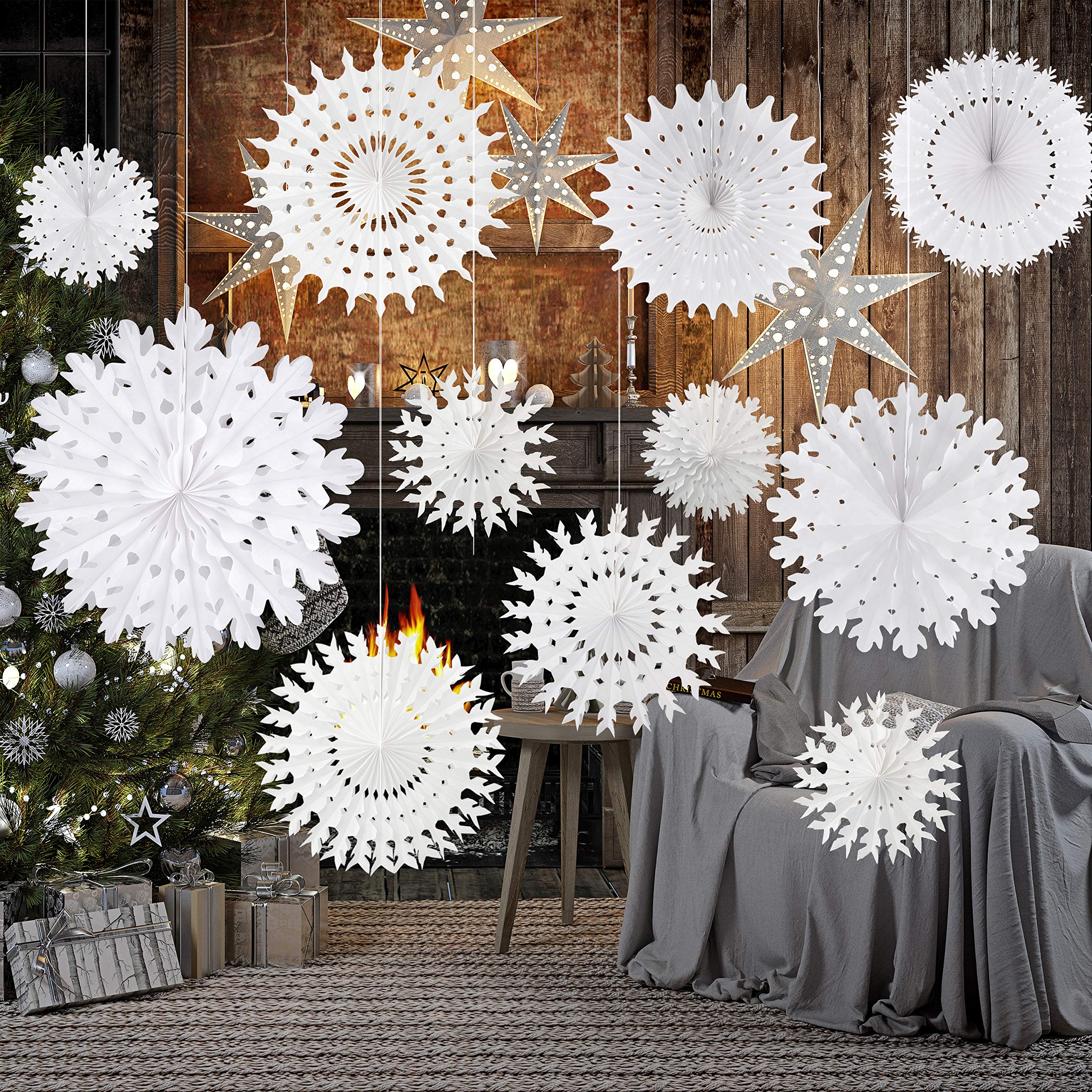 TUPARKA White Paper Snowflake Decorations Frozen Birthday Party Supplies Winter Wonderland Party Decorations Christmas Snowflake