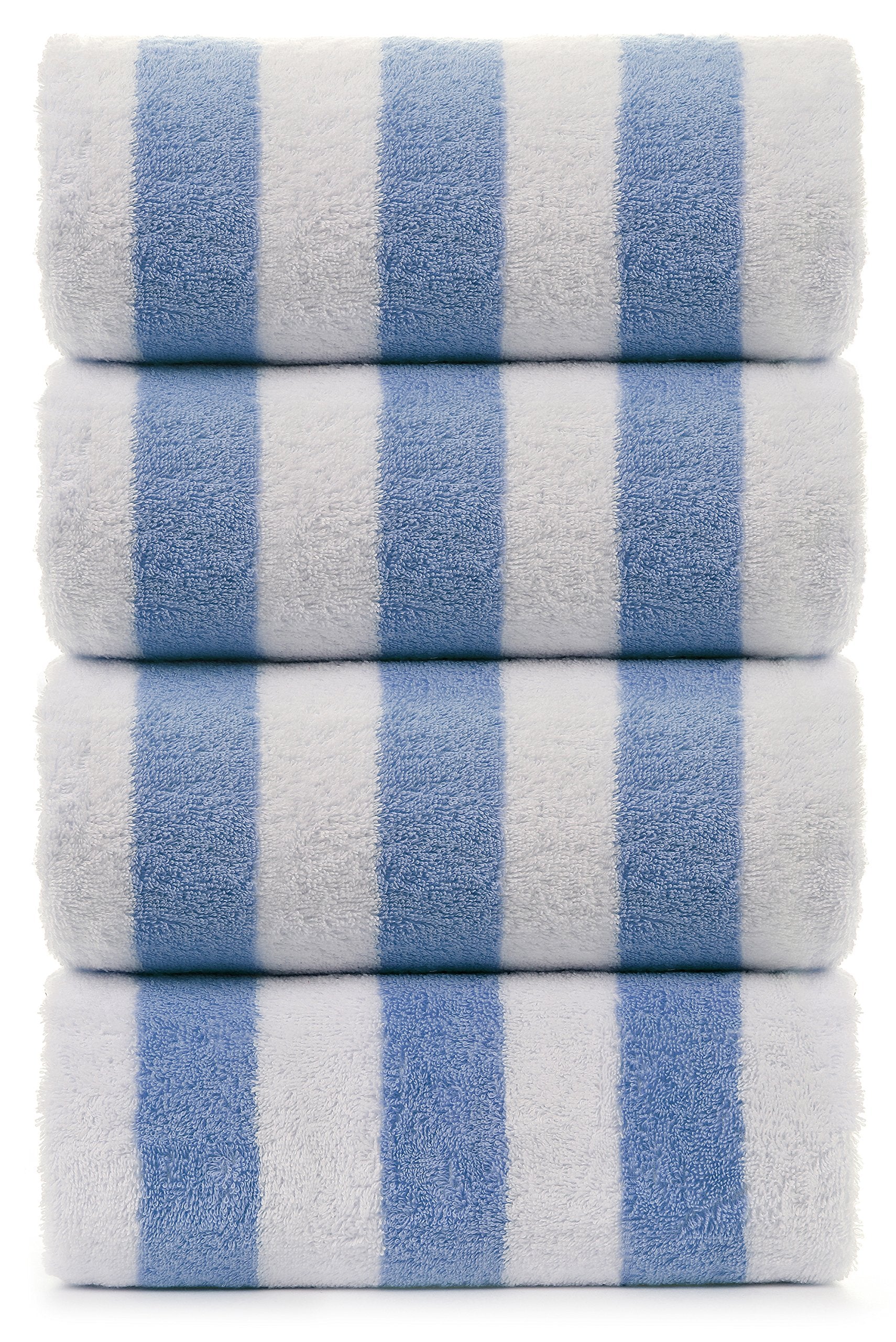 Large Turkish Beach Towel, Pool Towel with Cabana Stripe, Eco Friendly, 100% Turkish Cotton (30x60 inches) by Turkuoise Towel (B