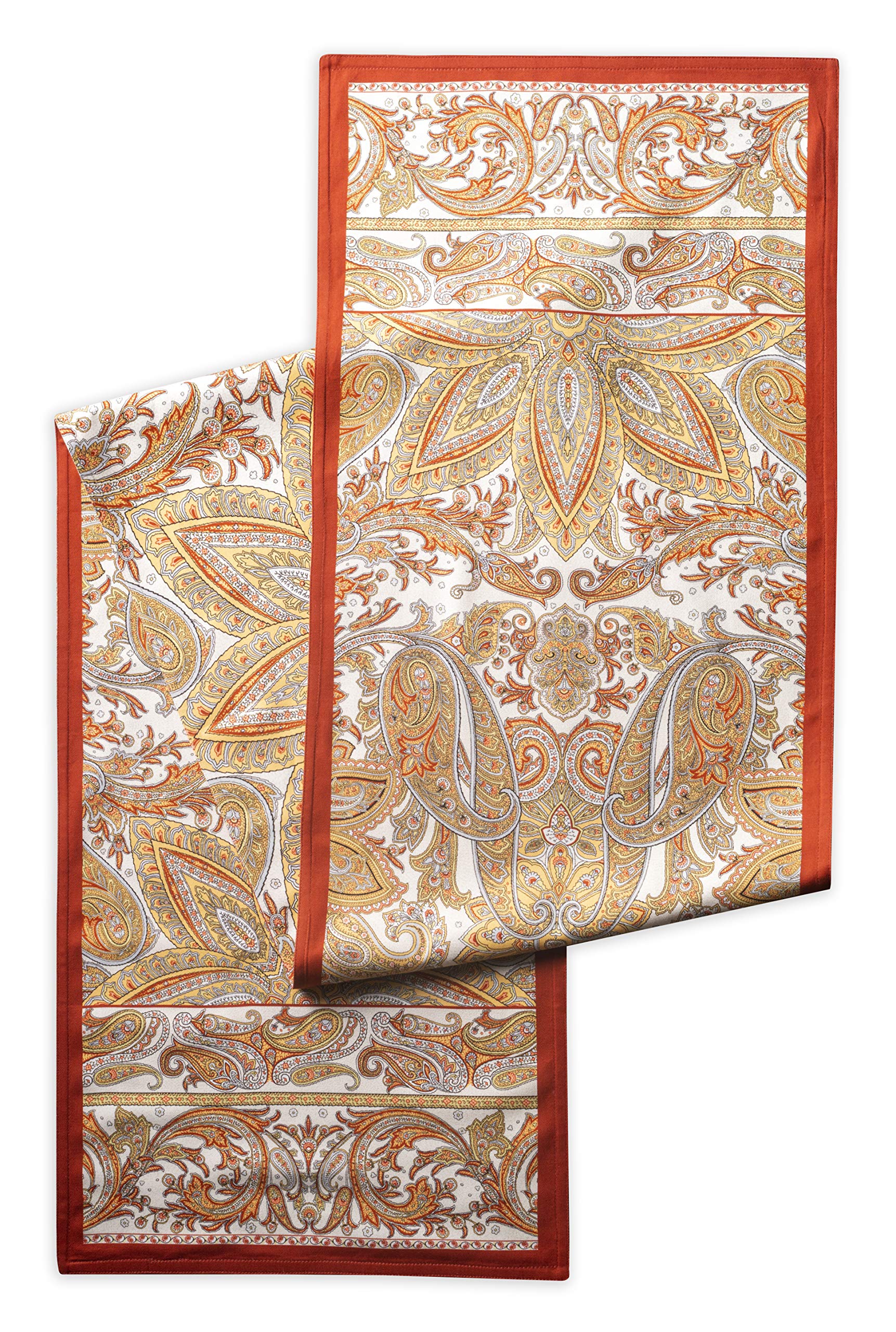 Maison D' Hermine Table Runners 100% Cotton 14.50Inch X 72Inch Tablerunner, Decorative Table Runner, Dining & Camping, Kashmir P