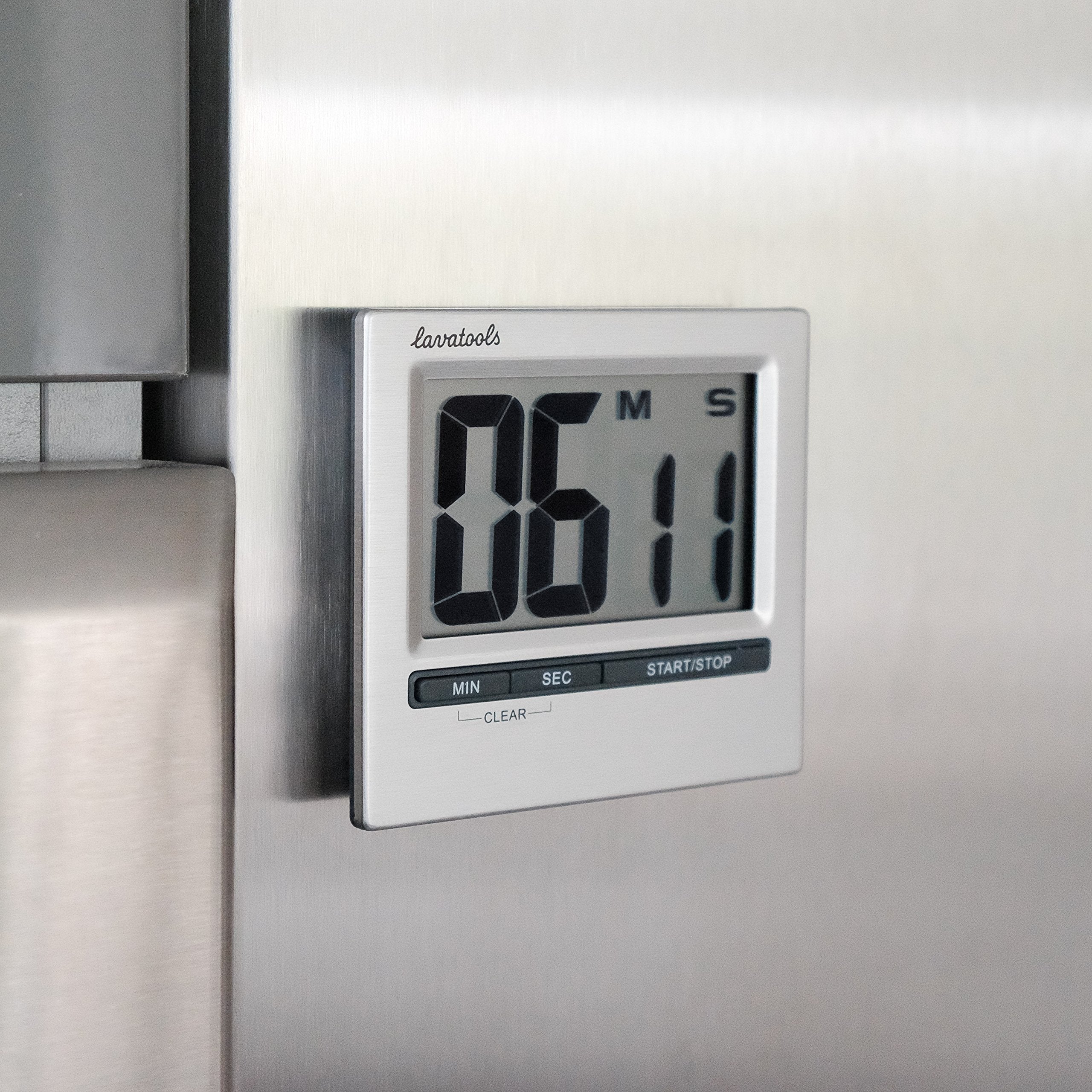 Lavatools Kt2 Digital Kitchen Timer & Stopwatch, Large Display, Bold Digits, Simple Operation, Loud Alarm, Magnetic Kickstand Fo