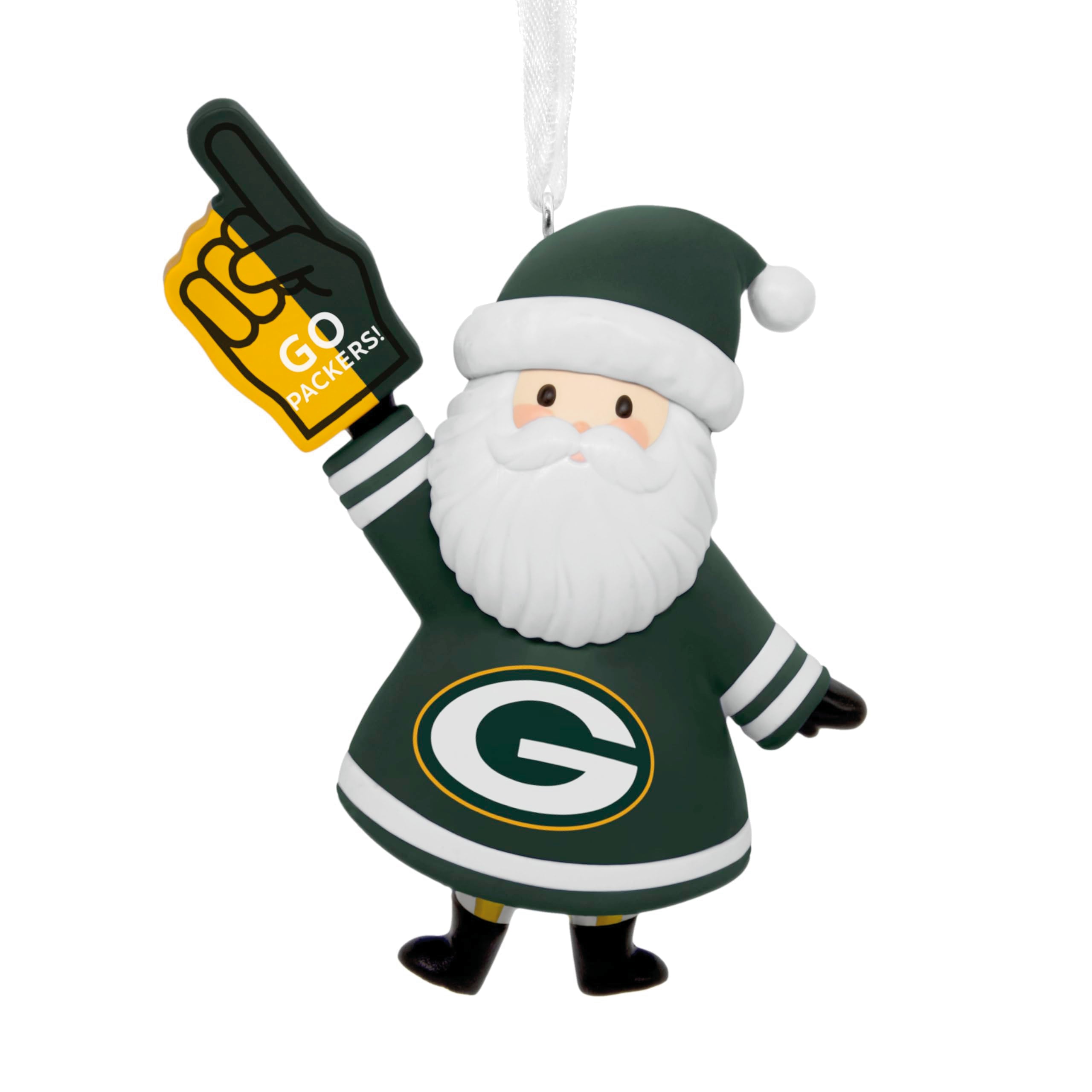 Hallmark NFL Green Bay Packers Santa Fan Christmas Ornament, Gifts for Sports Fans