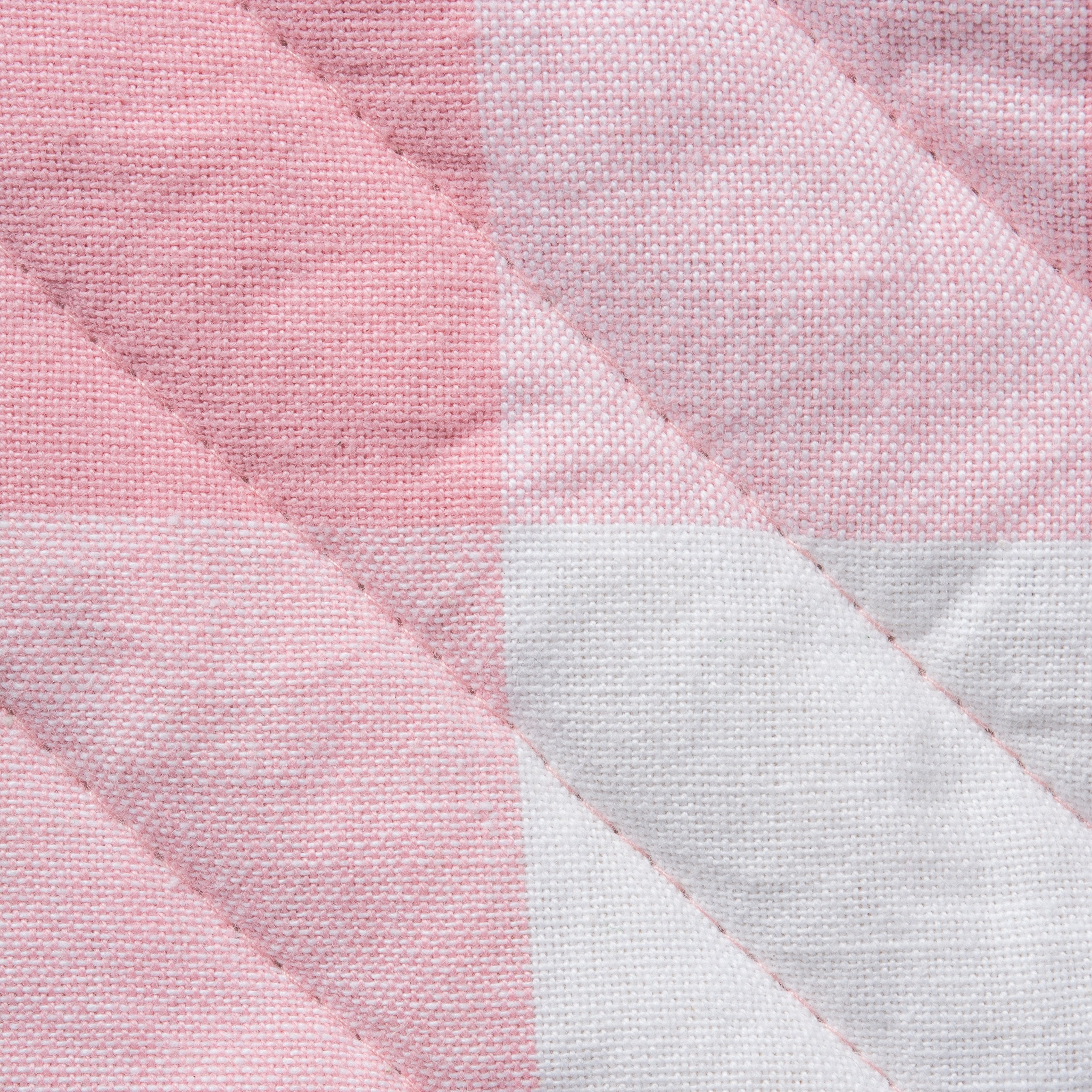 Dii Buffalo Check Kitchen Collection, Classic Farmhouse Kitchen Set, Oven Mitt, Pink &White, 2 Piece