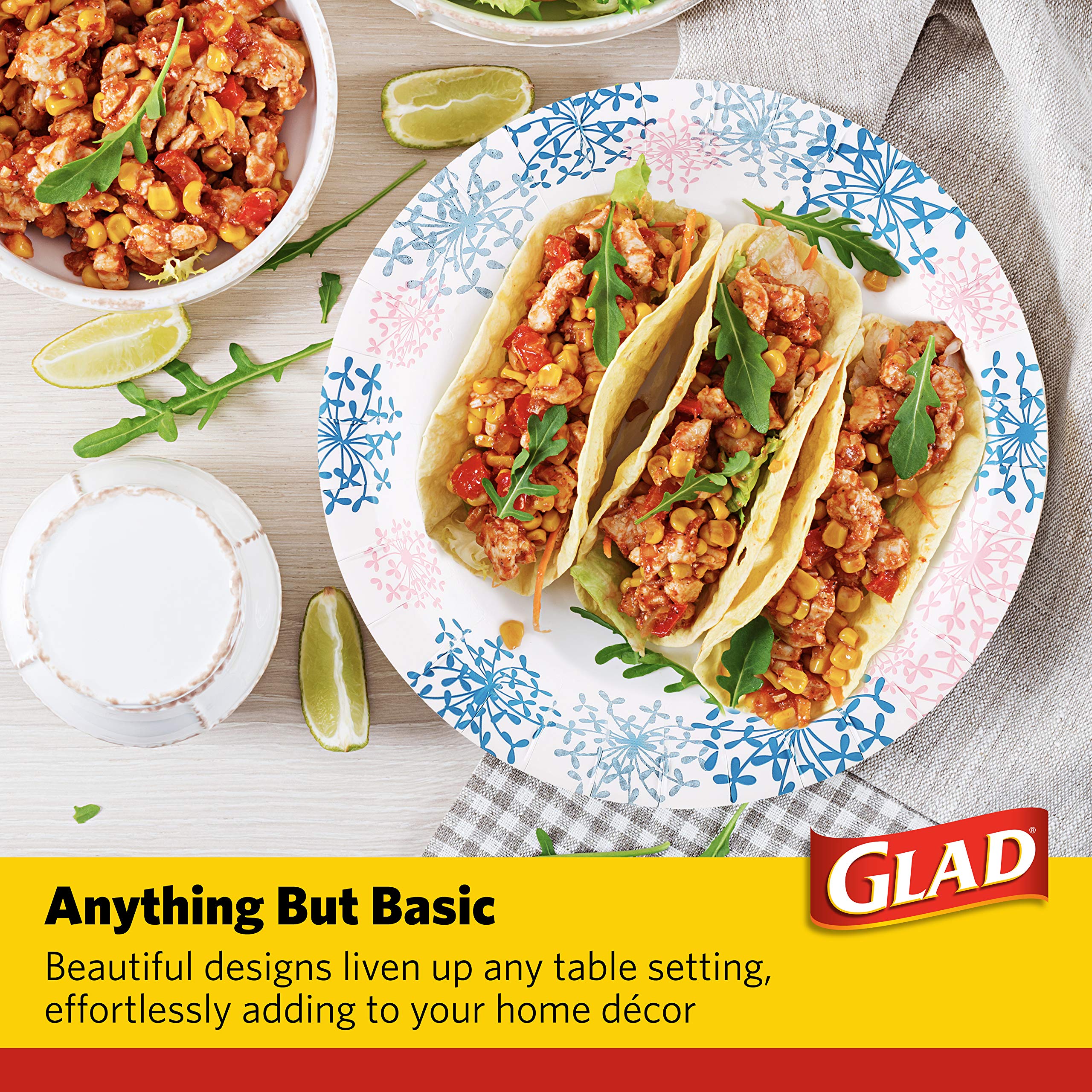 Glad Round Disposable Paper Plates For All Occasions | New & Improved Quality