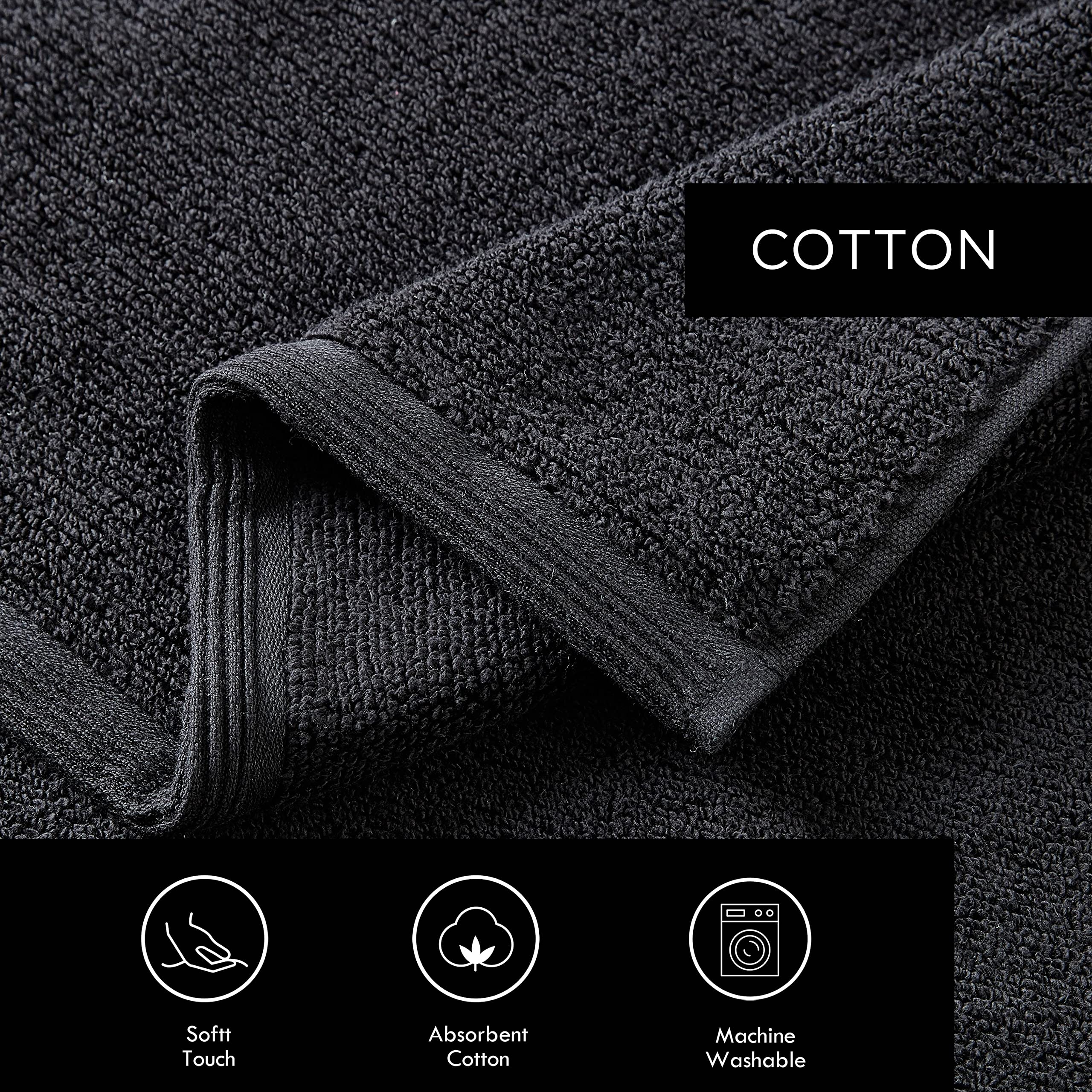 Vera Wang - Bath Towels Set, Luxury Cotton Bathroom Decor, Highly Absorbent & Medium Weight, Oeko-Tex Certified (Sculpted Pleat