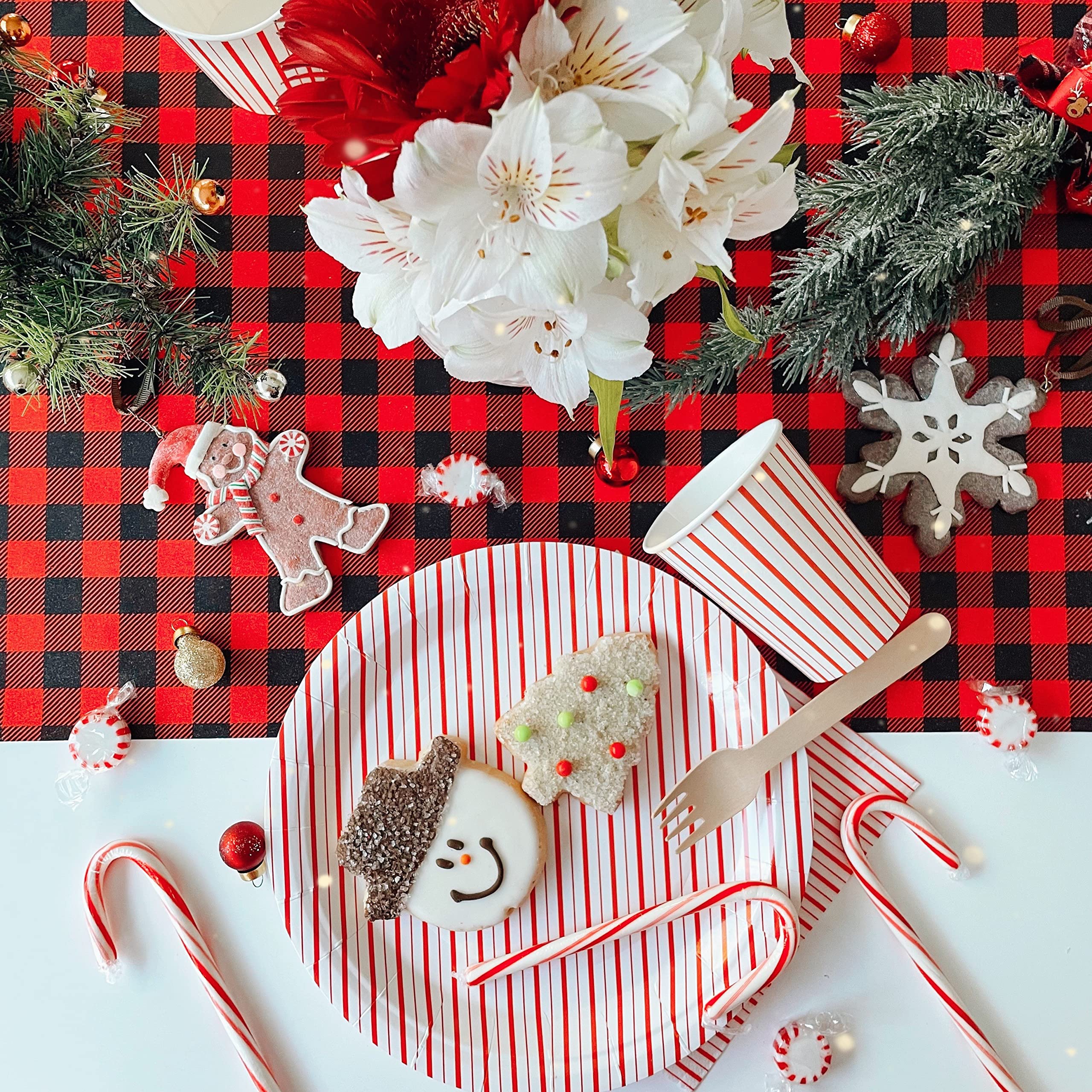 Red Stripes Paper Napkins (Set Of 16) | Red Striped Napkins | Red And White Paper Napkins | Red Napkins |Vintage Airplate Superh