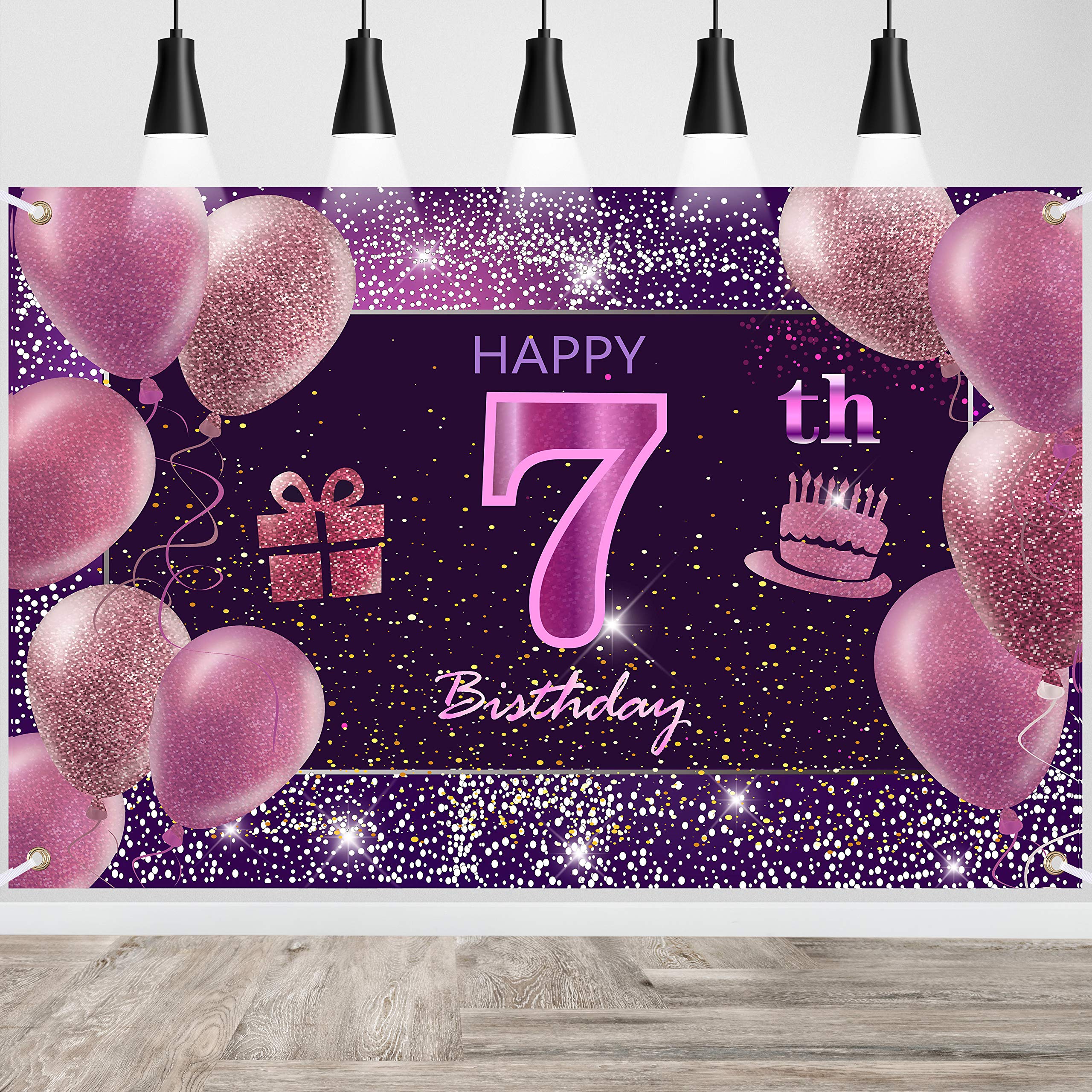 7Th Birthday Decorations For Girls Imisi Happy Birthday Banner Pink Decorations For A Party Birthday Backdrop For Women