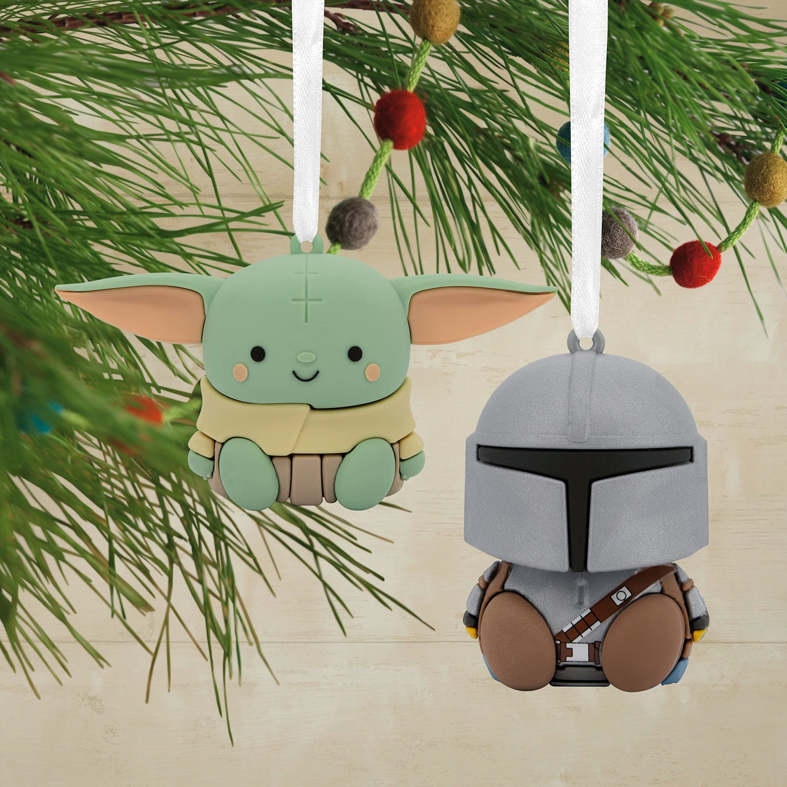 Hallmark Better Together Star Wars: The Mandalorian and Grogu Magnetic Christmas Ornaments, Set of 2, Shatterproof