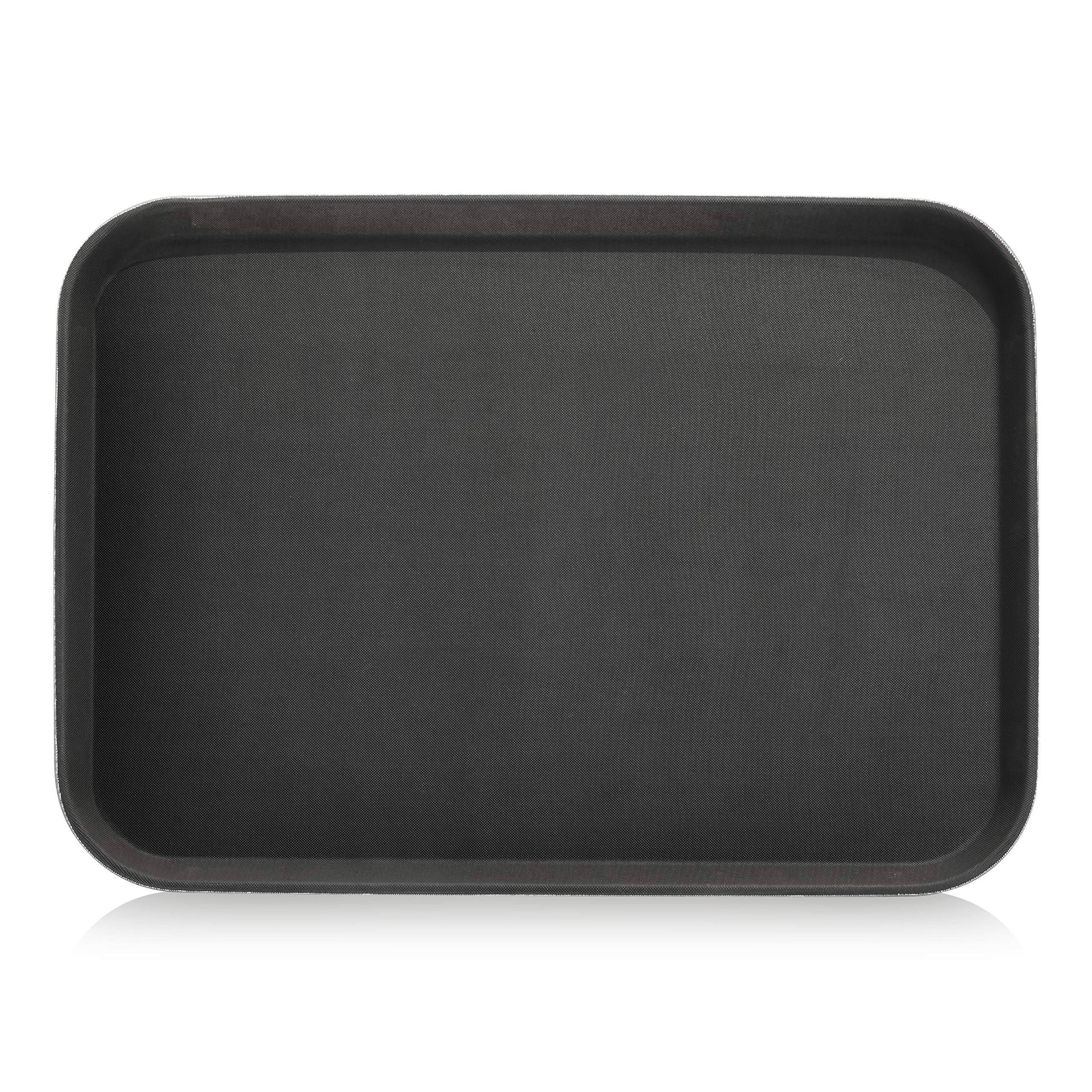 New Star Foodservice 25279 Restaurant Grade Non-Slip Tray, Plastic, Rubber Lined, Rectangular, 16-Inch X 22-Inch, Black