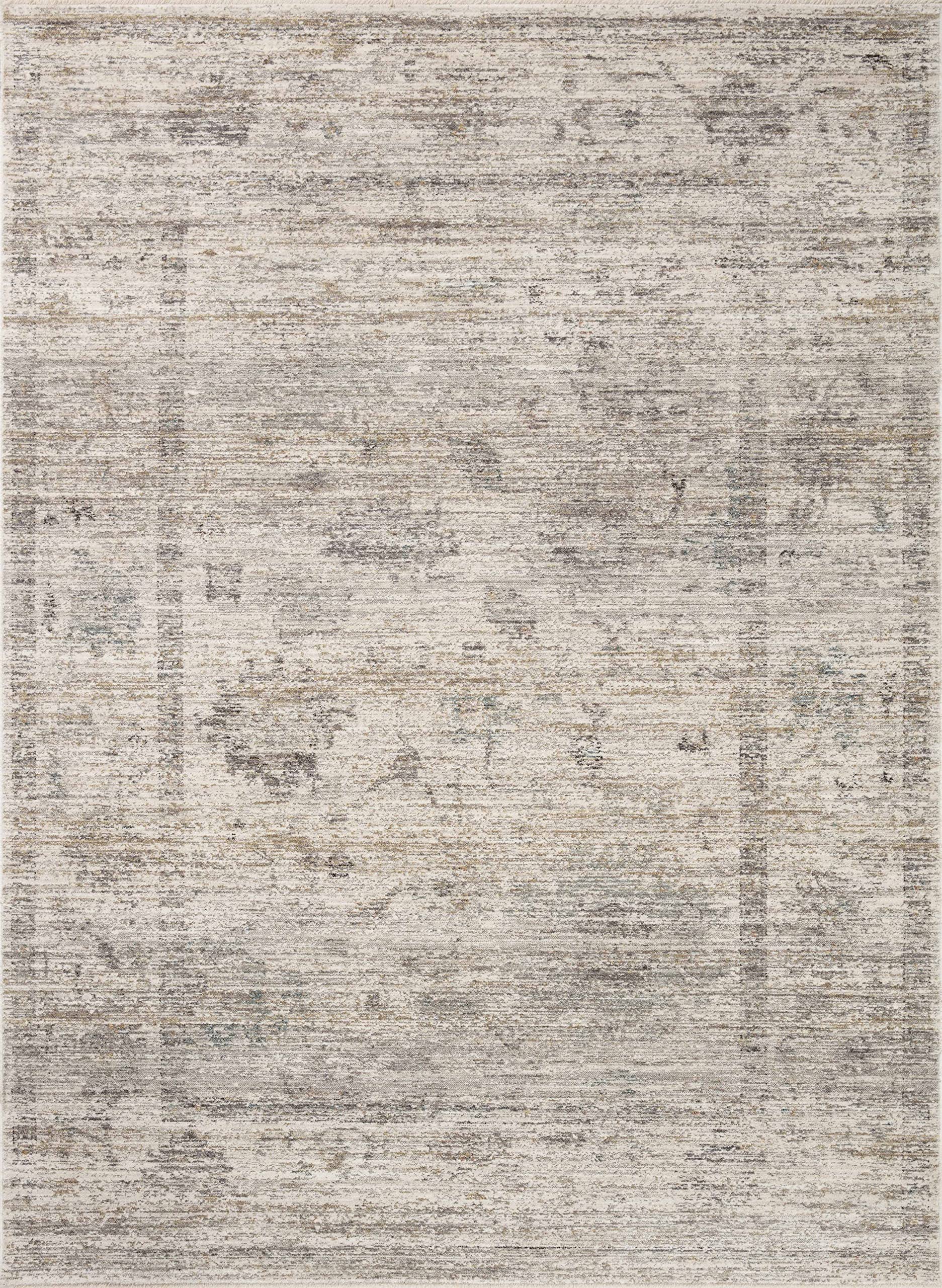 Loloi Magnolia Home by Joanna Gaines Millie Collection MIE-01 Silver/Dove 7-10 x 10, .25 Pile Height, Area Rug