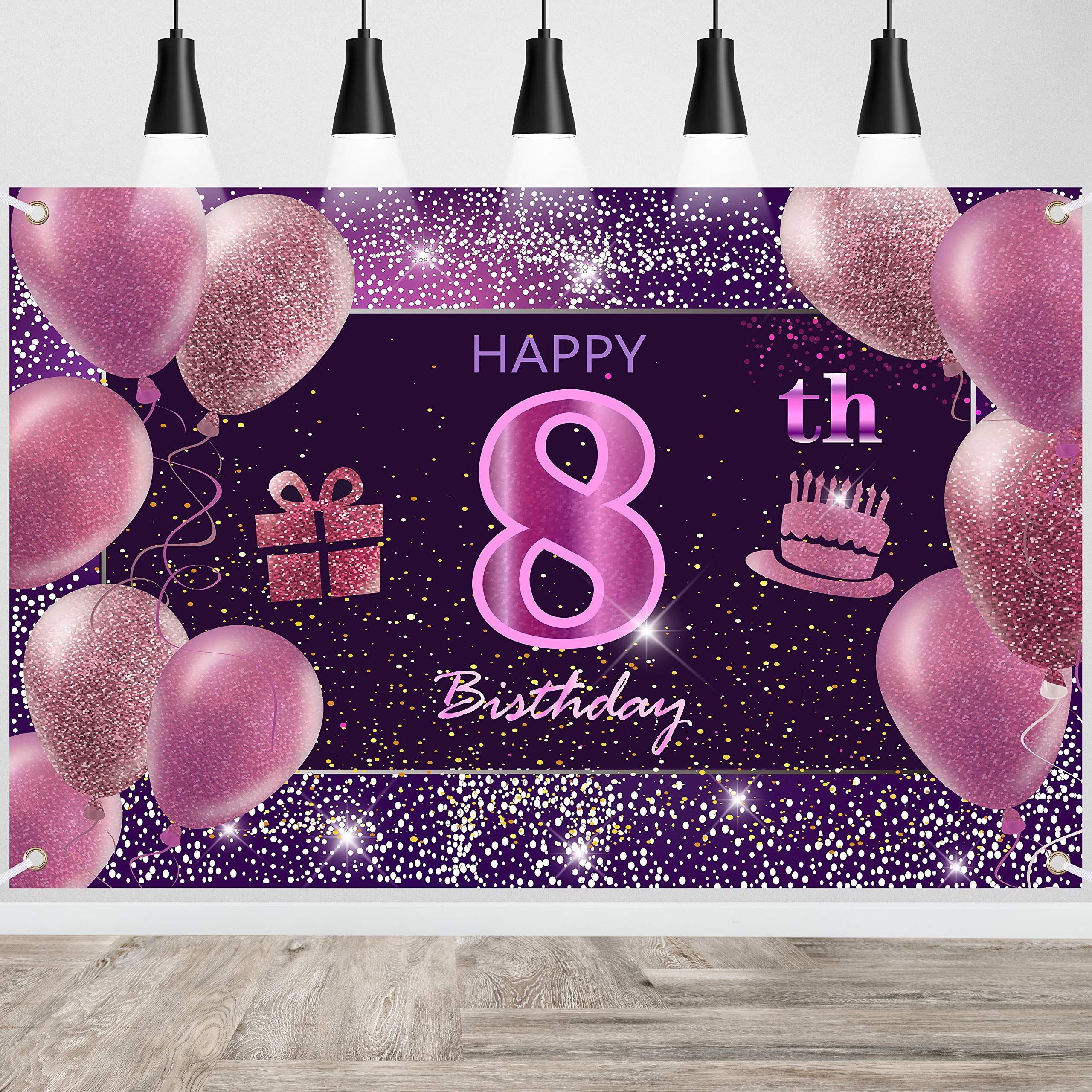 8Th Birthday Decorations For Girls Imisi Happy Birthday Banner Pink Decorations For A Party Birthday Backdrop For Women