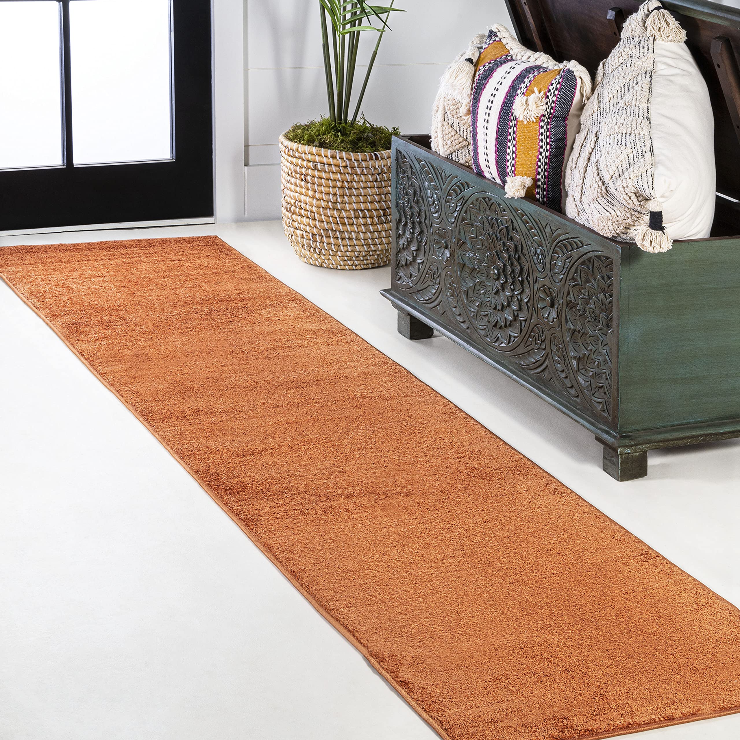 JONATHAN Y SEU100M-212 Haze Solid Low-Pile Indoor Runner Rug, Coastal, Bohemian, Minimalist, Classic, Casual for Bedroom,Kitchen