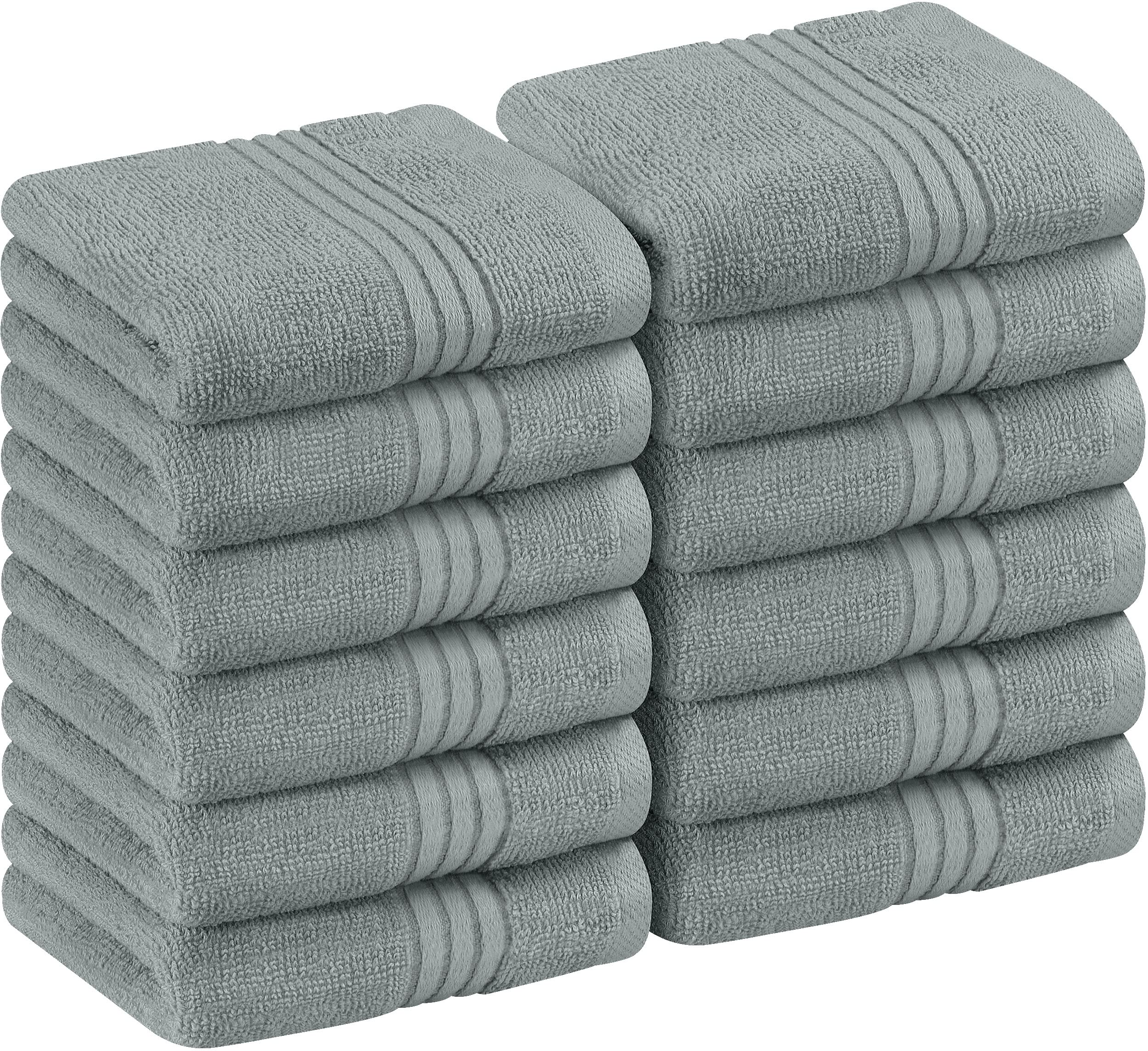 Utopia Towels 12 Pack Premium Wash Cloths Set (12 X 12 Inches) 100% Cotton Ring Spun, Highly Absorbent And Soft Feel Washcloths