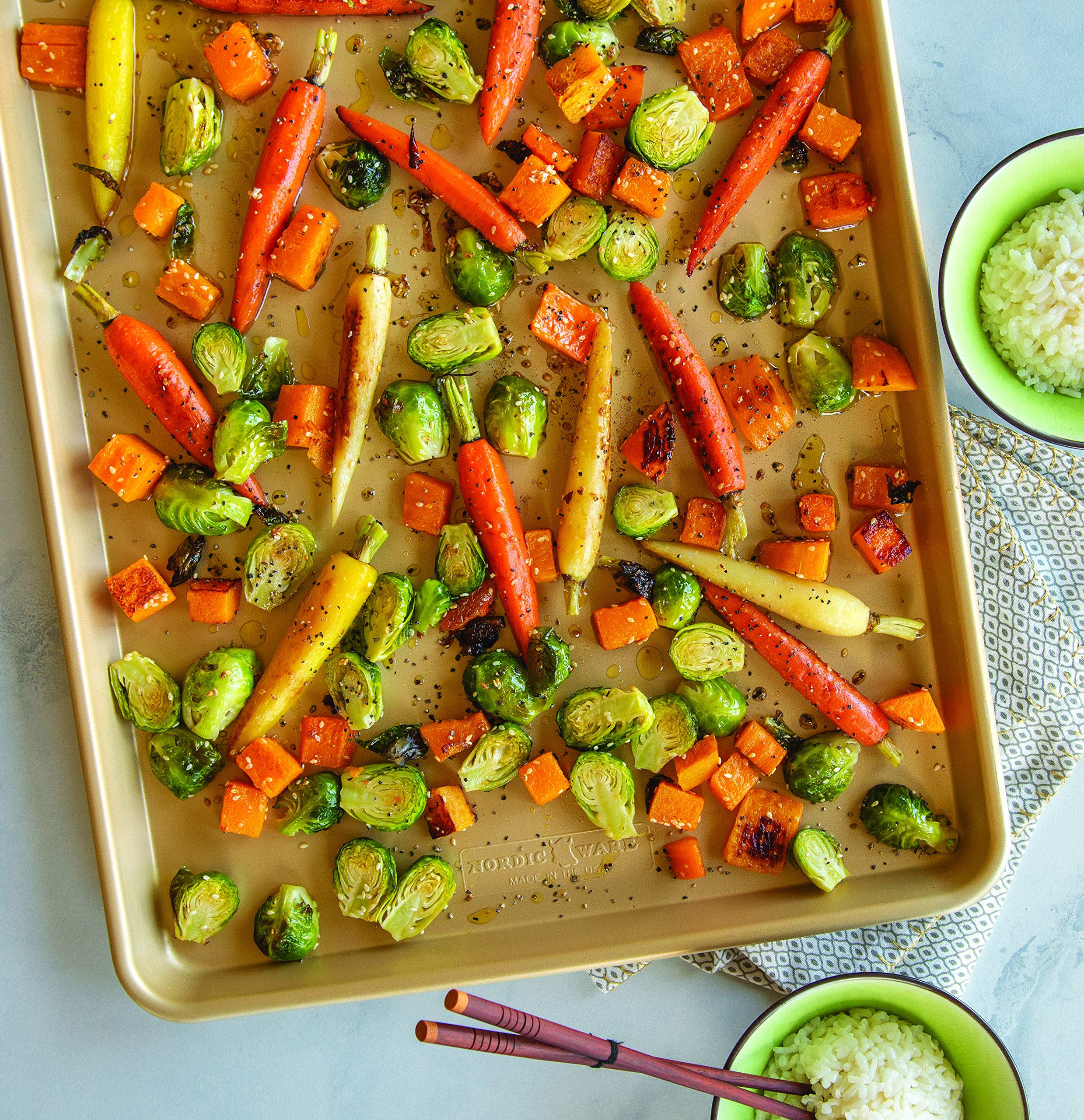 Nordic Ware Nonstick Pan Big Sheet Naturals Aluminum, 21'' X 15'', Gold