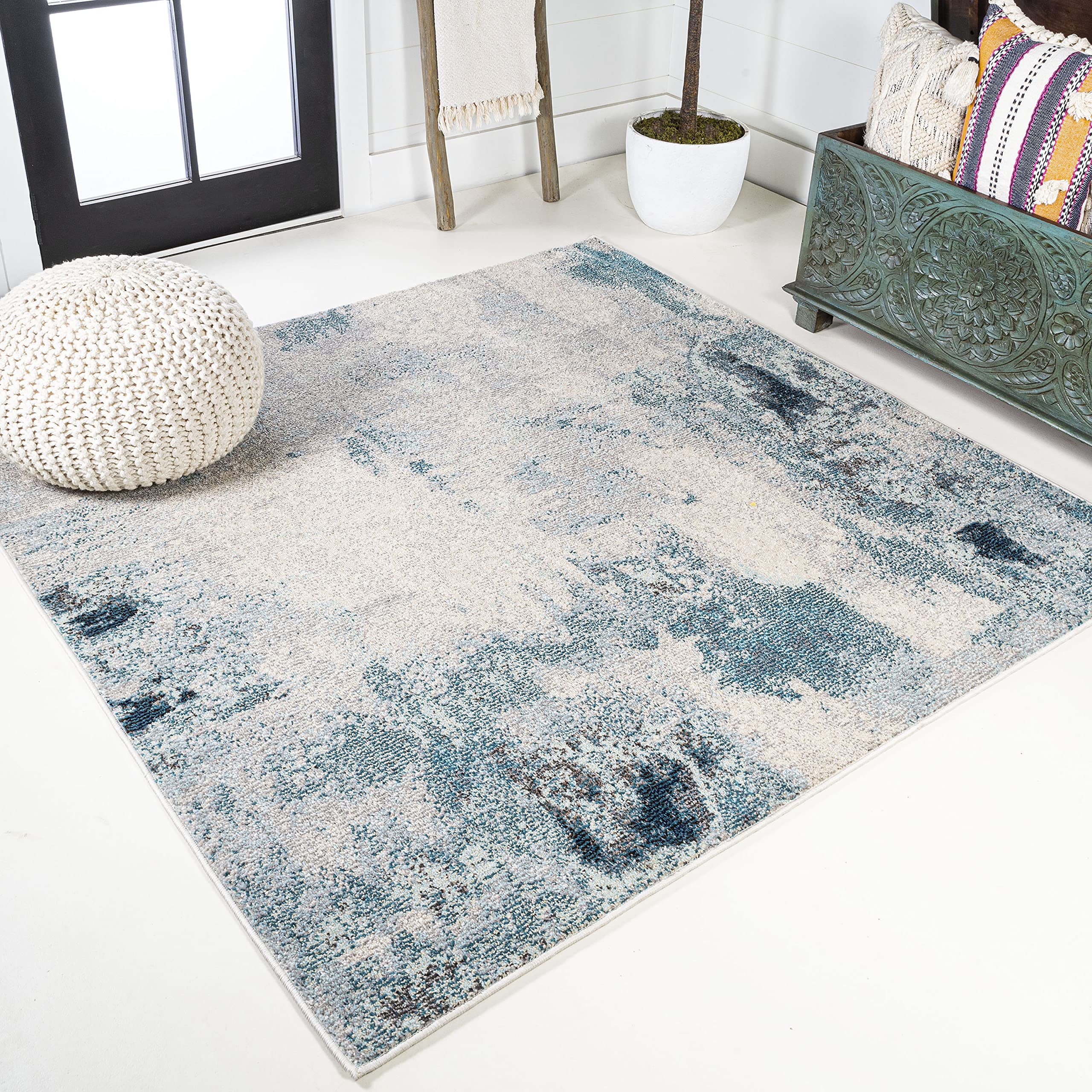 JONATHAN Y CTP104A-6SQ Contemporary POP Modern Abstract Vintage 6 Square Area -Rug, Transitional, Bohemian, Vintage, Non-Sheddi