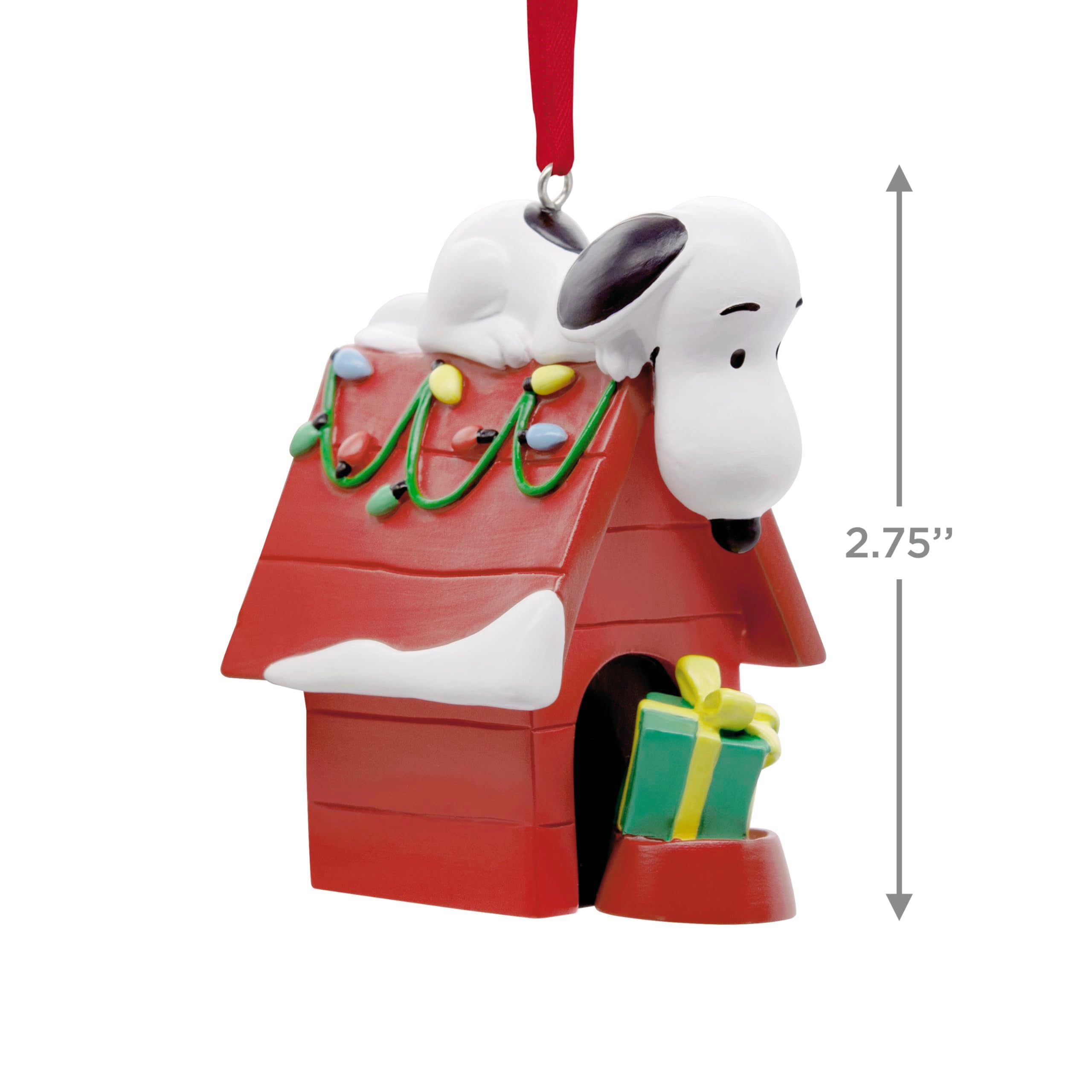 Hallmark Peanuts Snoopy Christmas Ornament - Holiday Doghouse, Plastic, Model 3HCM4262