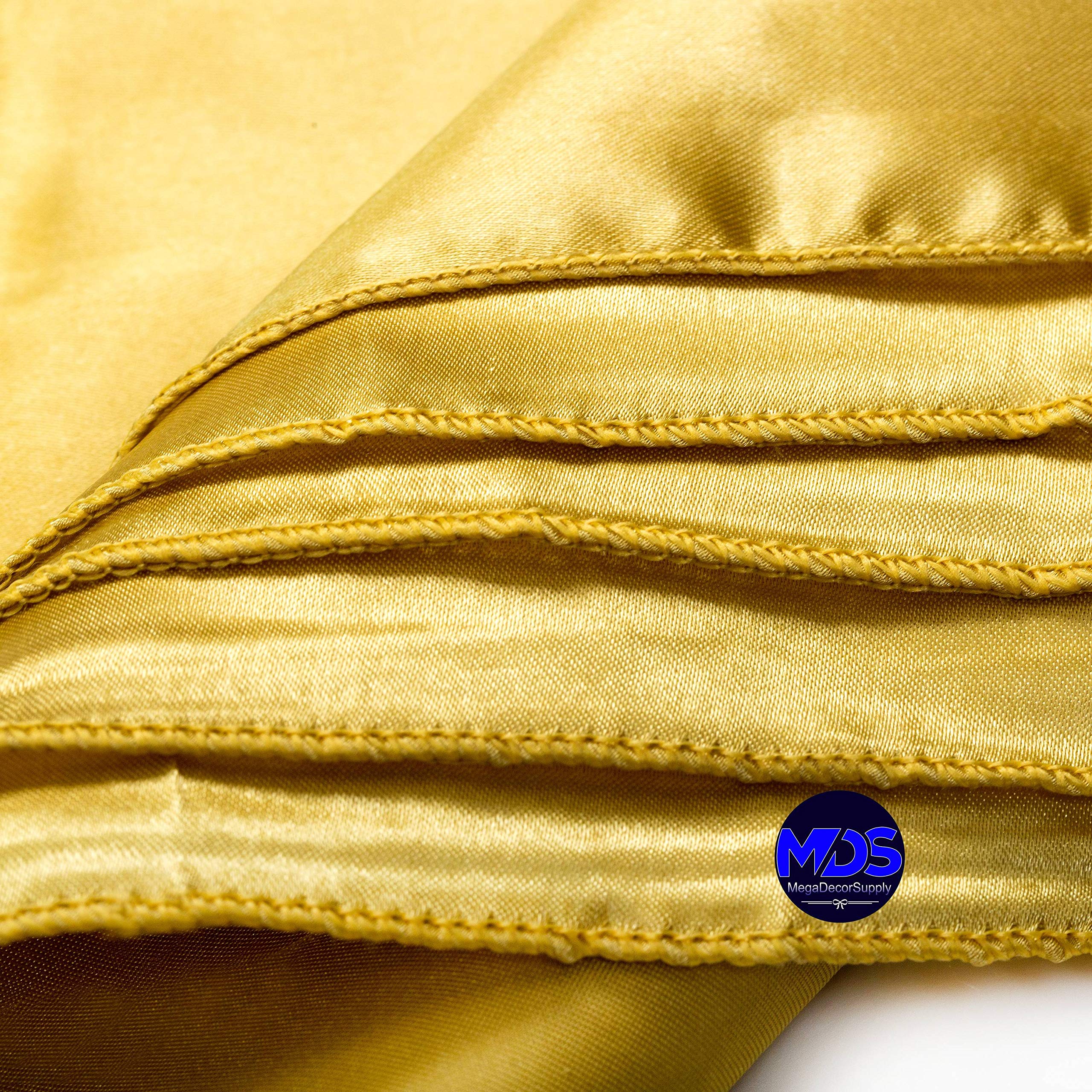 Mds Pack Of 25 Wedding Satin 12''X 12'' Square Dinner Napkin Or Handkerchief For Wedding Banquet Decoration - Gold