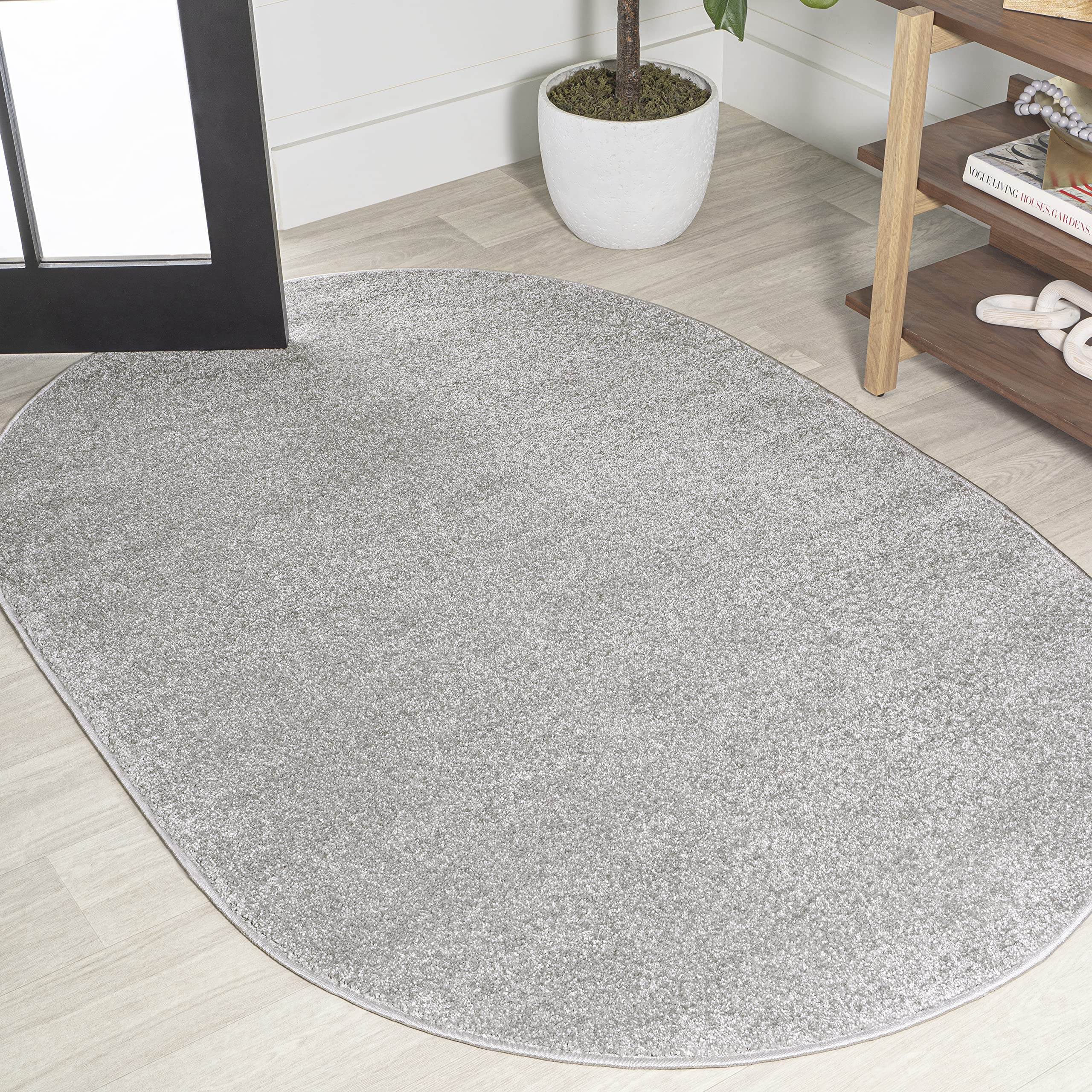 JONATHAN Y SEU100K-5OV Haze Solid Low-Pile Indoor Area Rug, Coastal, Bohemian, Minimalist, Classic, Casual for Bedroom,Kitchen,L