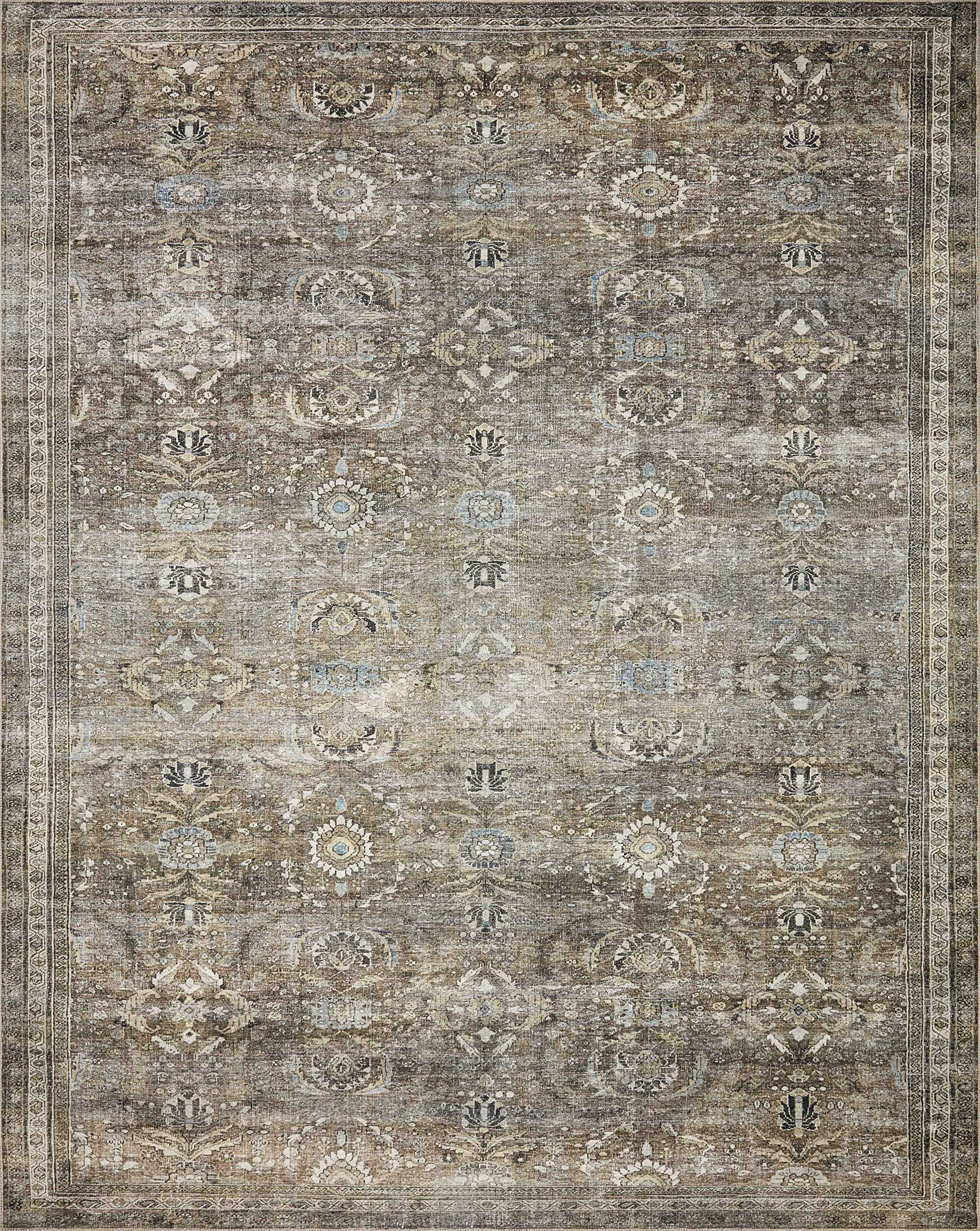 Loloi LAYLA Collection, LAY-13, Antique / Moss, 2-6 x 12-0, .13 Thick, Runner Rug, Soft, Durable, Vintage Inspired, Distressed