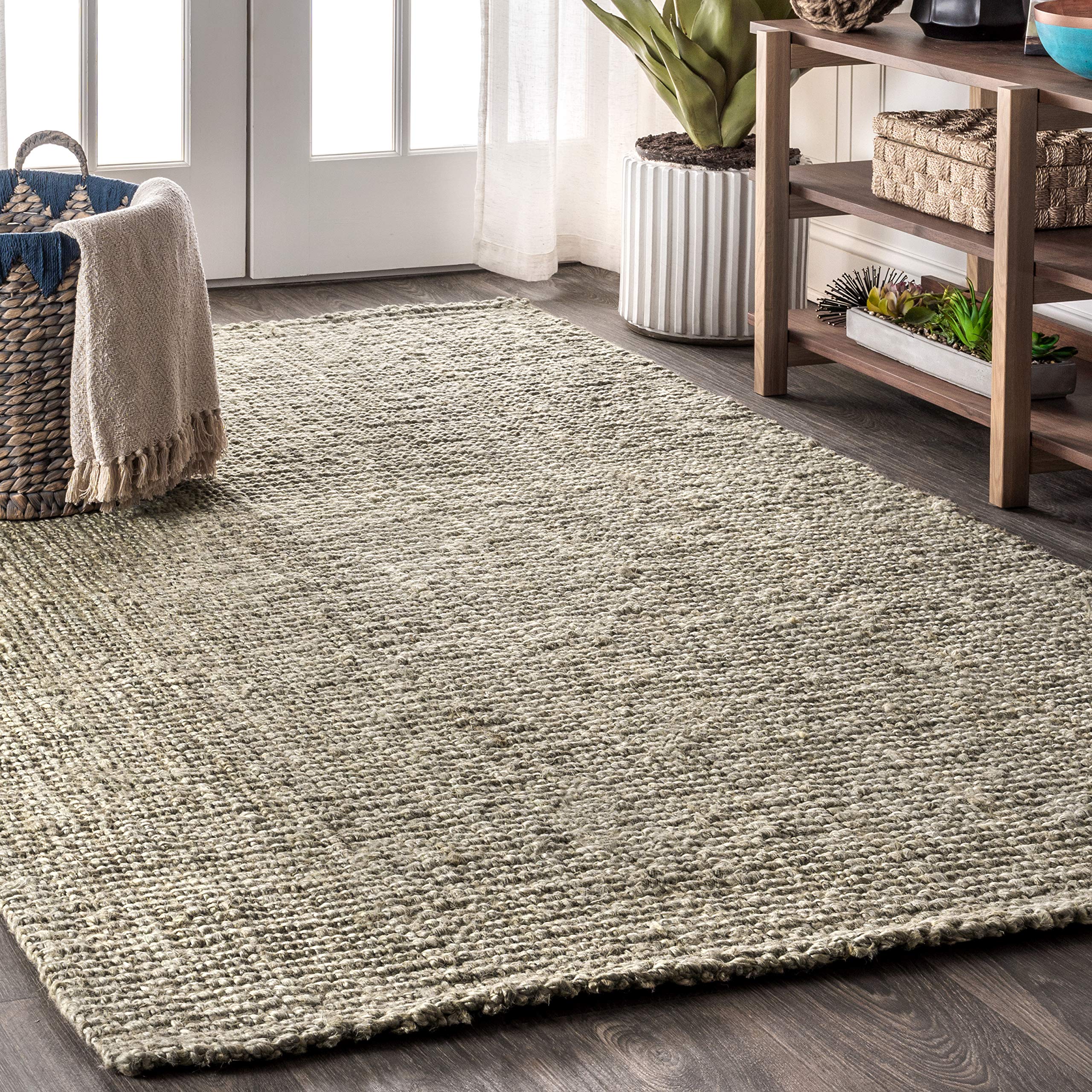 JONATHAN Y NRF102C-4 Pata Hand Woven Chunky Jute Indoor Area -Rug Bohemian Farmhouse Easy -Cleaning Bedroom Kitchen Living Room 