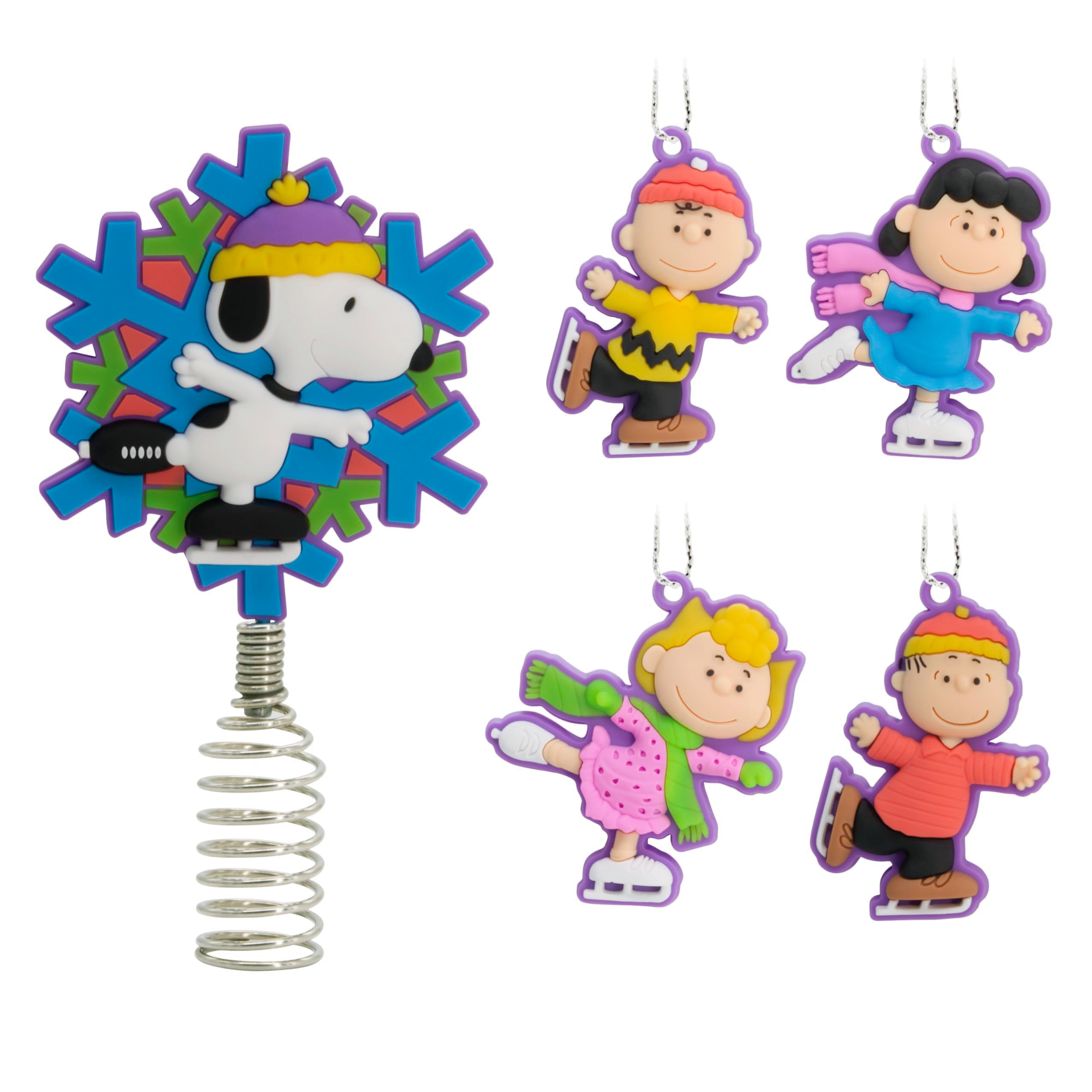 Hallmark Peanuts Mini Christmas Tree Topper and Ornaments, Set of 5
