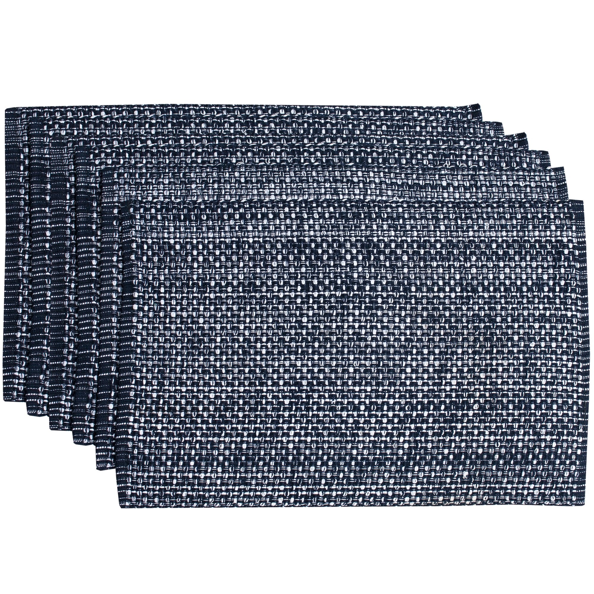 Sweet Home Collection 100% Cotton Placemats for Dining Room Rectangle Two Tone Woven Fabric 13 x 19 Soft Durable Table Mat Set, 