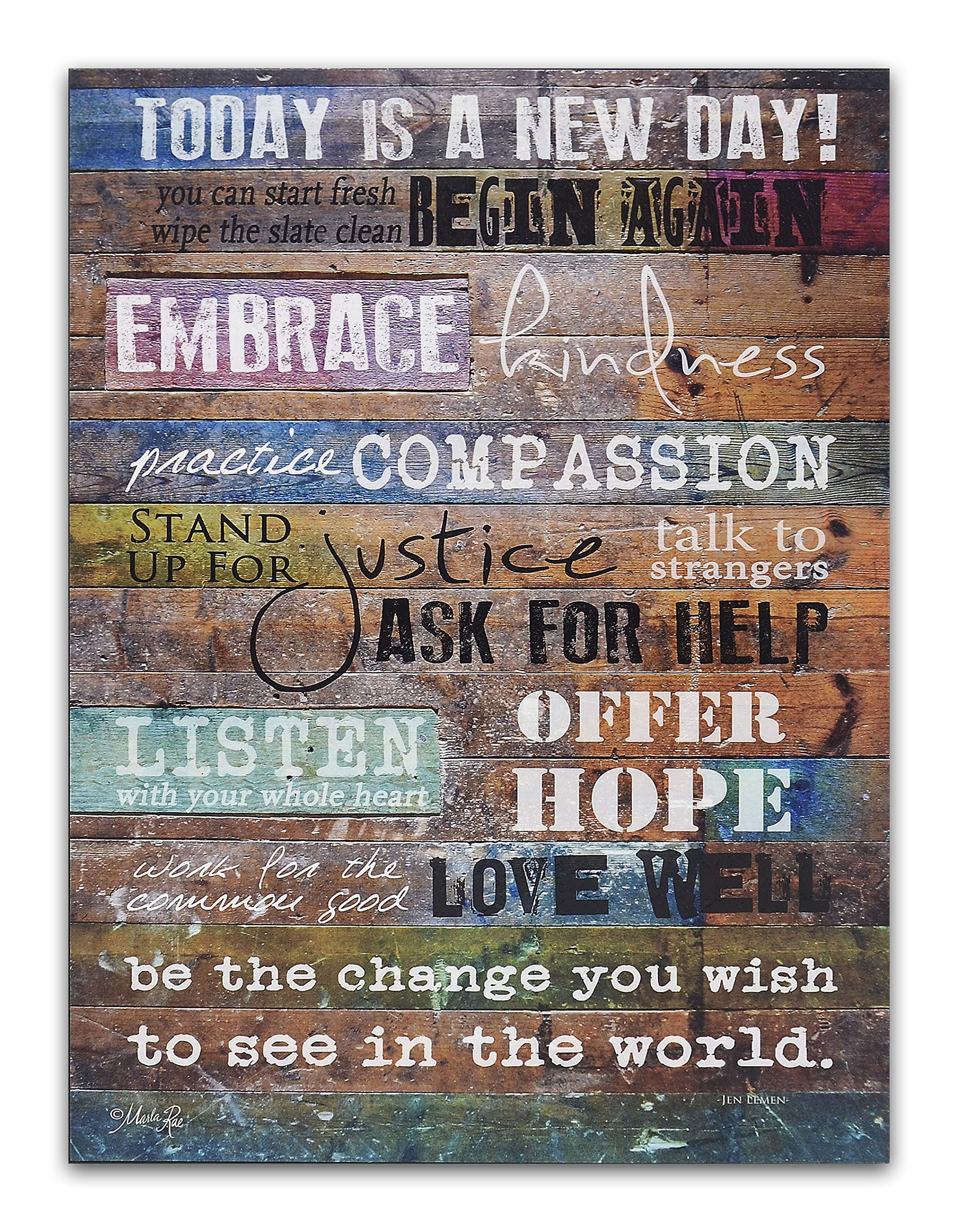 Creative Products Today Is A New Day Wood Wall Art Print By Marla Rae 16 X 12