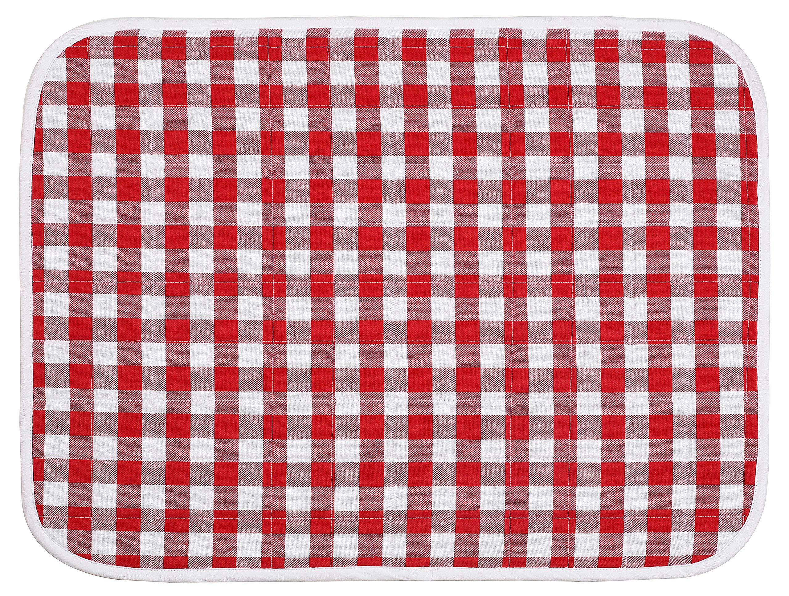 2-Piece Dish Drying Mat Set 16''X18'' Buffalo Classic Check Plaid - Red,Dish Drying Mat,Buffalo Check Drying Mat,Buffalo Plaid D
