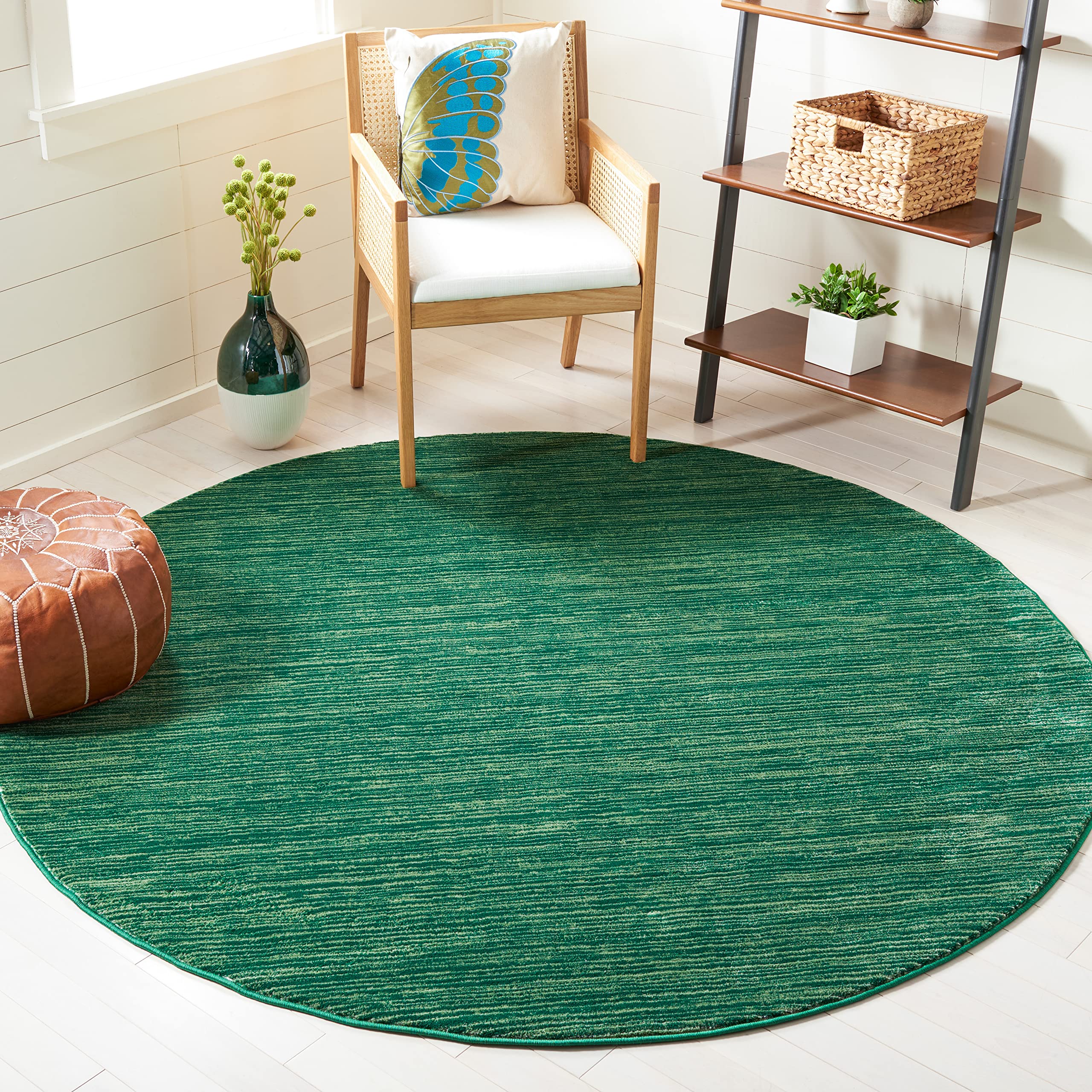 Safavieh Vision Collection 4 Round Dark Green VSN606Y Modern Ombre Tonal Chic Non-Shedding Area Rug