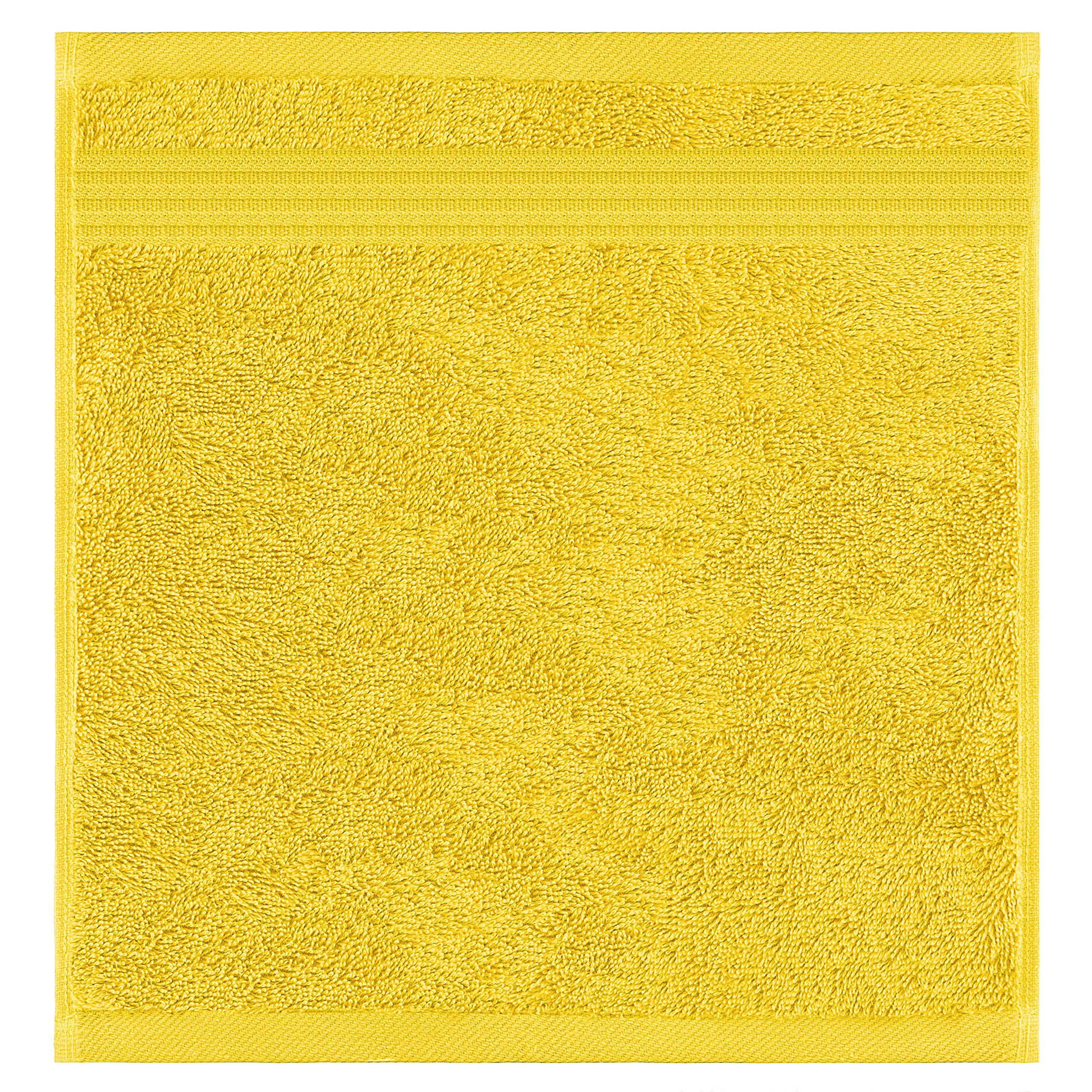 American Veteran Towel  Washcloths for Bathroom  4 Piece Washcloth Set  13 inch 100% Turkish Cotton Towels  Soft Absorbent Small Washrags for Bathroom and Kitchen  Yellow Washcloths