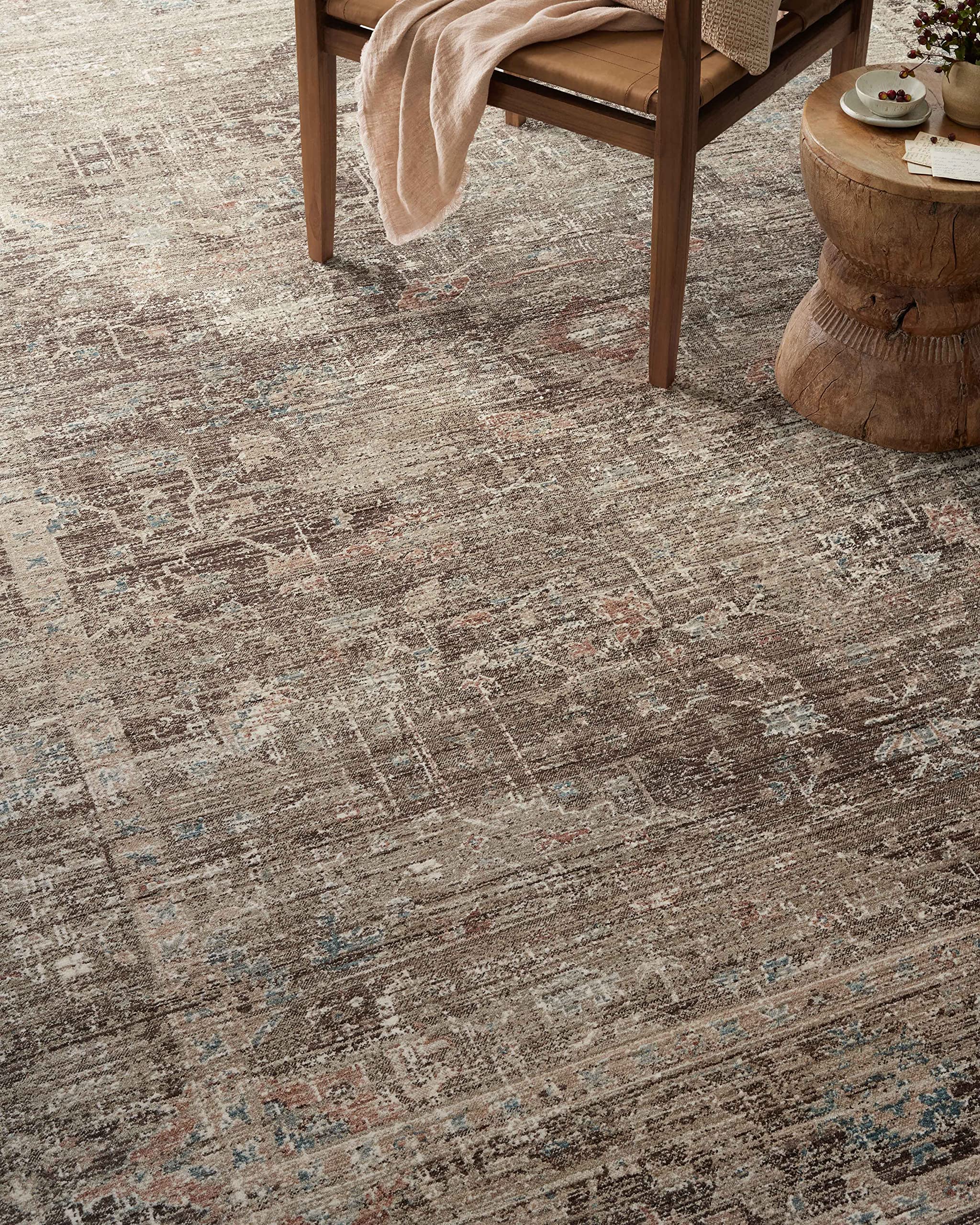 Loloi Magnolia Home by Joanna Gaines Millie Collection MIE-03 Charcoal/Dove 9-6 x 13-1, .25 Pile Height, Area Rug