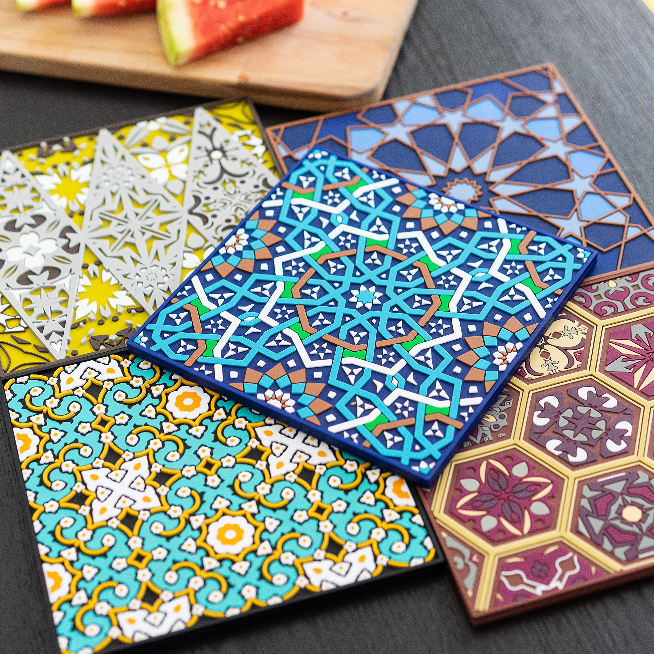 Mosaicana Silicone Trivets For Hot Dishes - 1 Pack, 7    Silicone Trivets For Hot Pots And Pans Easy To Wash 400F Heat Resistant