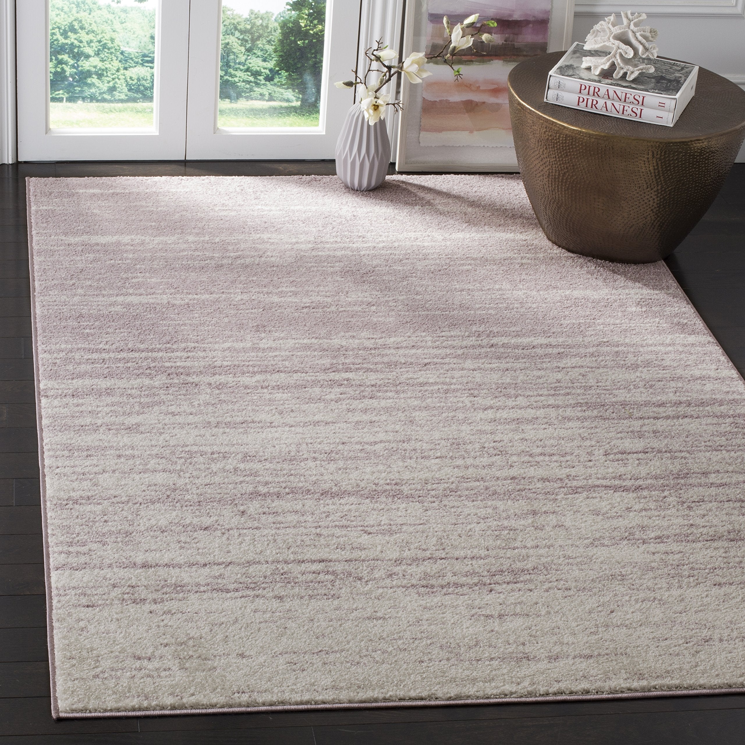 Safavieh Adirondack Collection Area Rug - 4 Square, Cream & Purple, Modern Ombre Design, Non-Shedding & Easy Care, Ideal for Hi