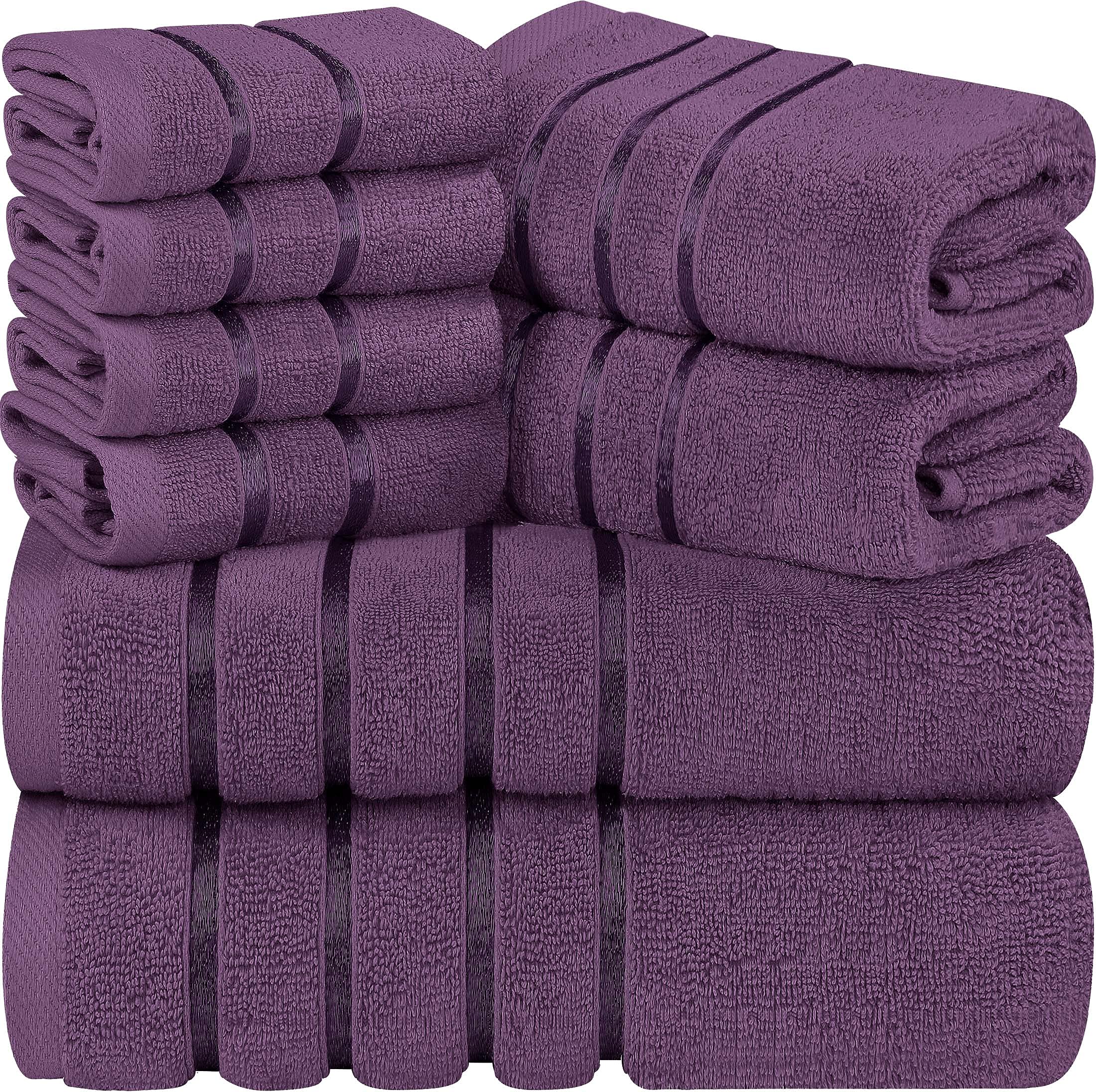 Utopia Towels 8 Piece Luxury Towel Set, 2 Bath, 2 Hand, And 4 Wash Cloths, 600 Gsm Ring Spun Cotton, Highly Absorbent Viscose St