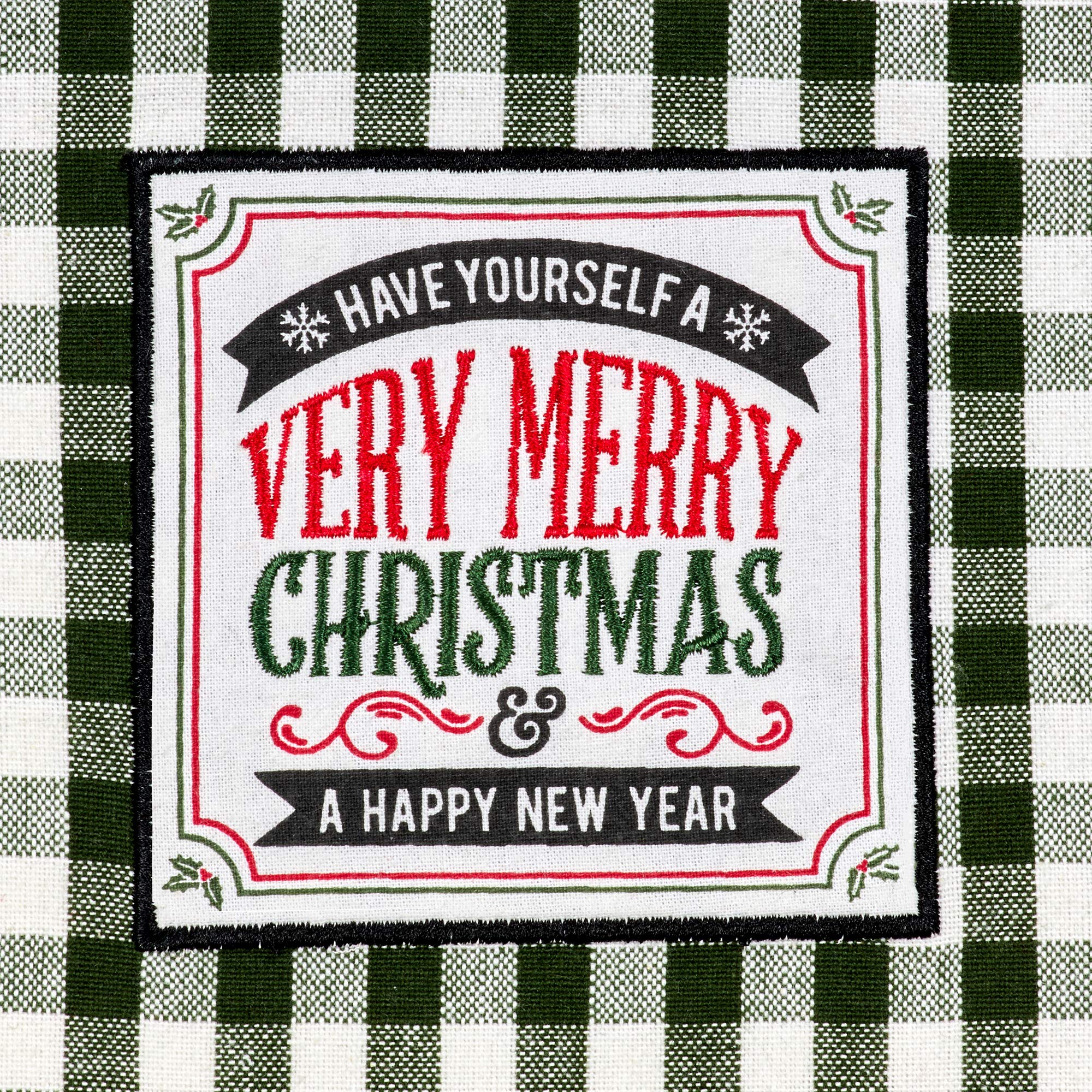 DII Asst Christmas Tree Farm Embellished Dishtowels Set/3