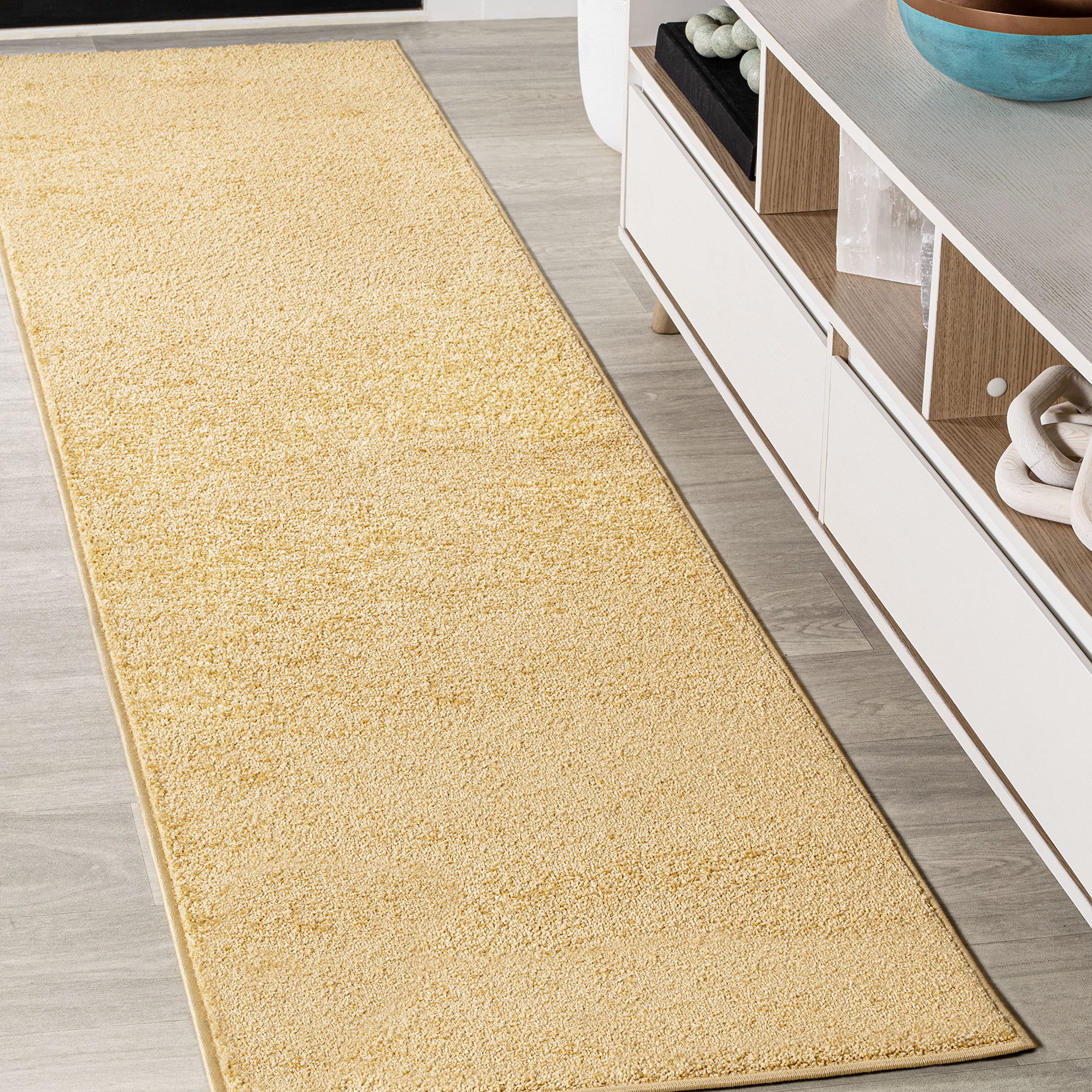 JONATHAN Y SEU100B-212 Haze Solid Low-Pile Indoor Runner Rug, Coastal, Bohemian, Minimalist, Classic, Casual for Bedroom,Kitchen