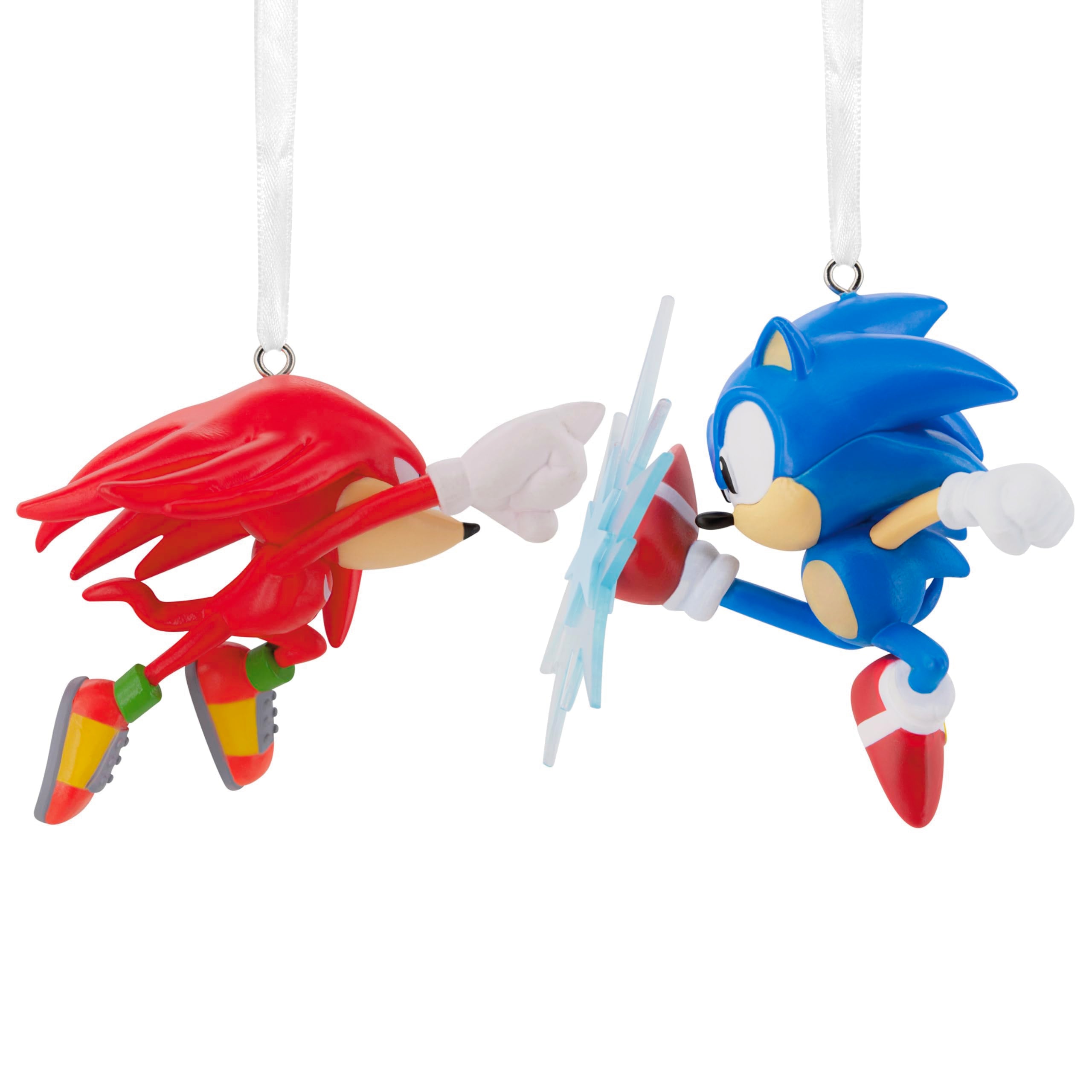 Hallmark Sonic The Hedgehog Sonic vs. Knuckles Christmas Ornaments, Set of 2, Gifts for Gamers