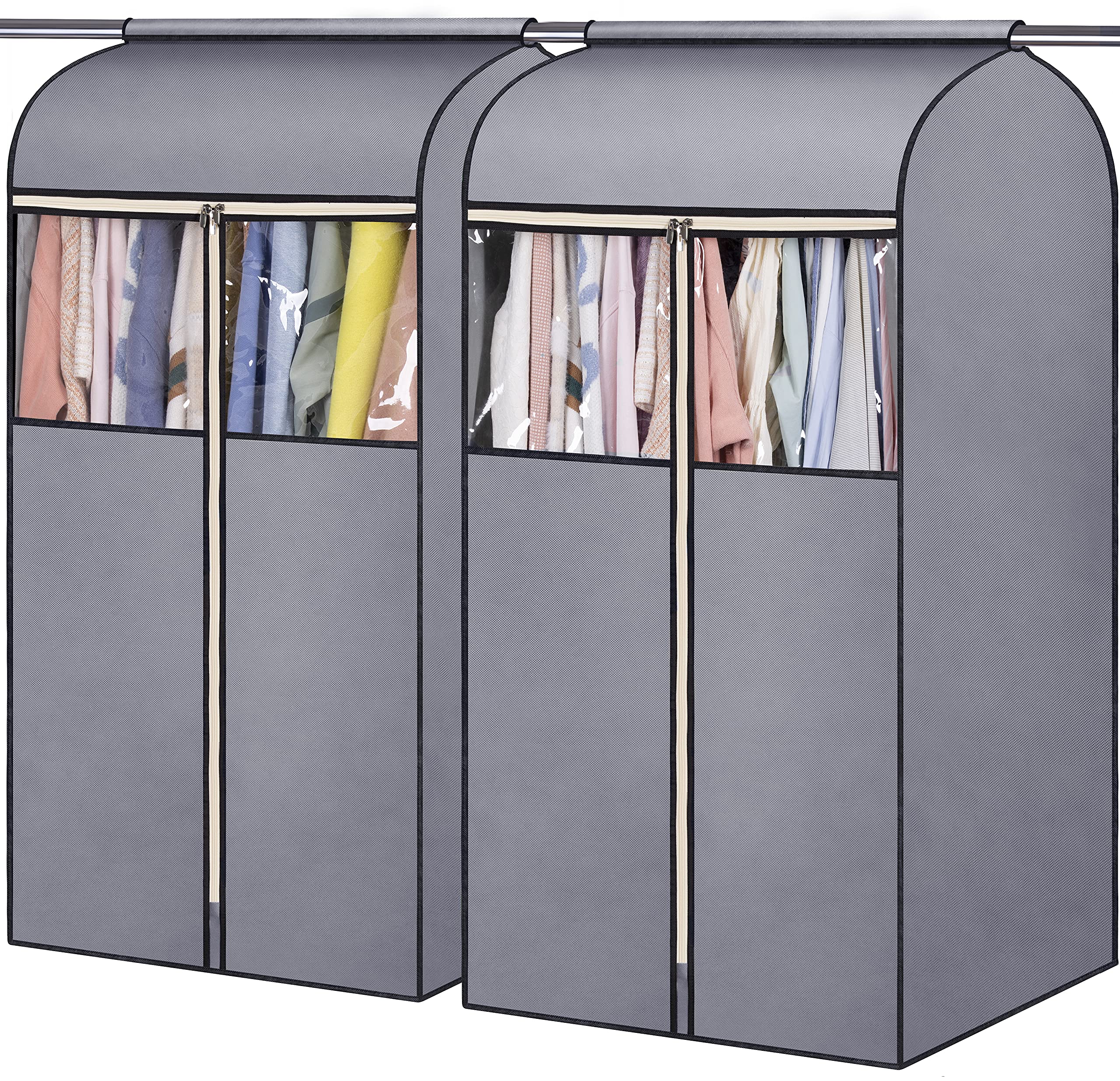 Sleeping Lamb 43'' Garment Bags For Closet Storage With Zippers Completely Closed Wardrobe For Hanging Clothes Suits Coats Cover