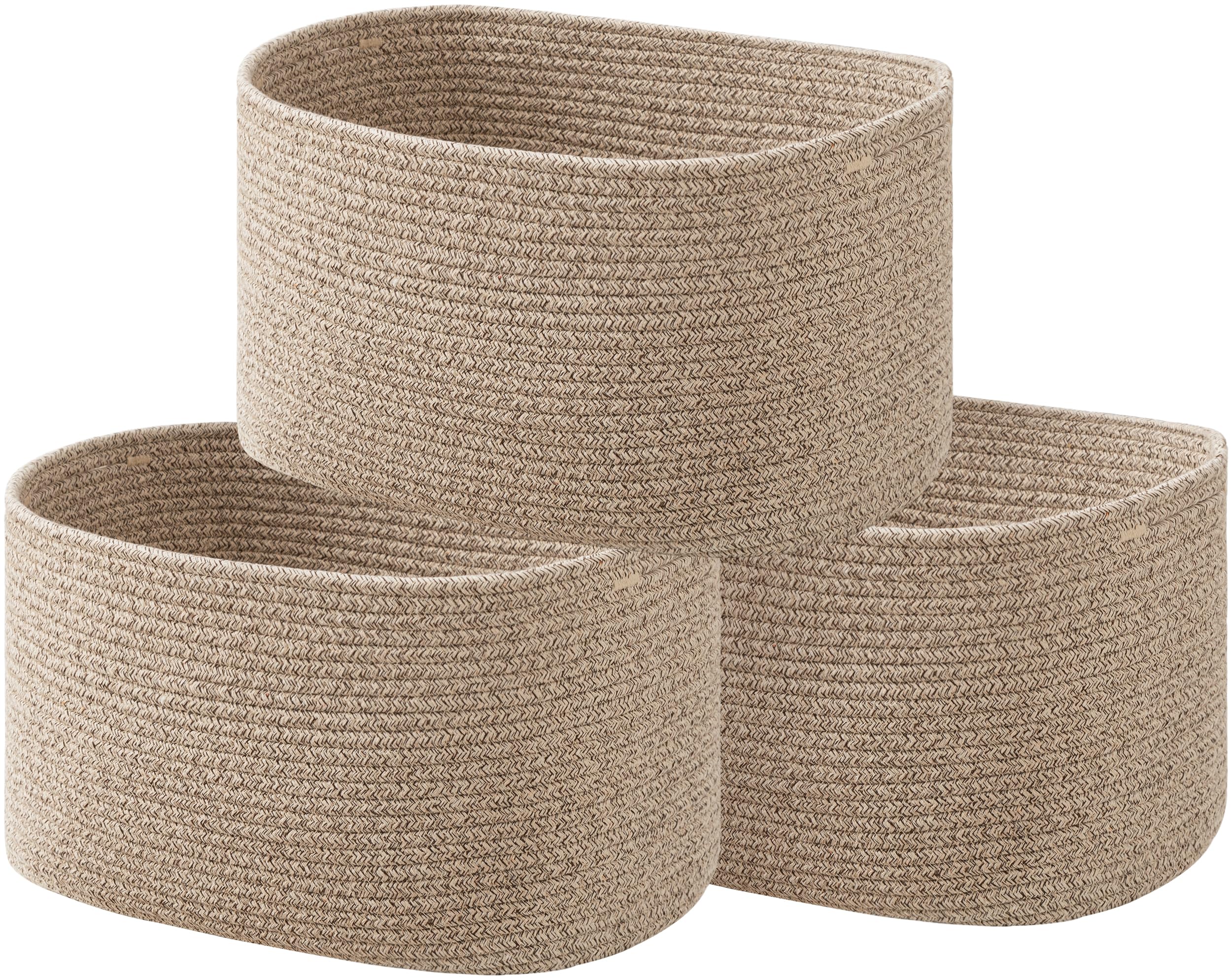 Ubbcare Storage Baskets For Shelves, 15''X10''X9'' Larger Baskets For Organizing, Soft Cotton Rope Basket, Toy Basket, Cube Shel