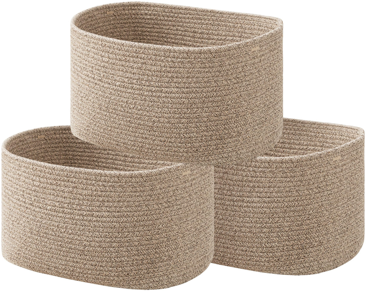 Ubbcare Storage Baskets For Shelves, 15''X10''X9'' Larger Baskets For Organizing, Soft Cotton Rope Basket, Toy Basket, Cube Shel
