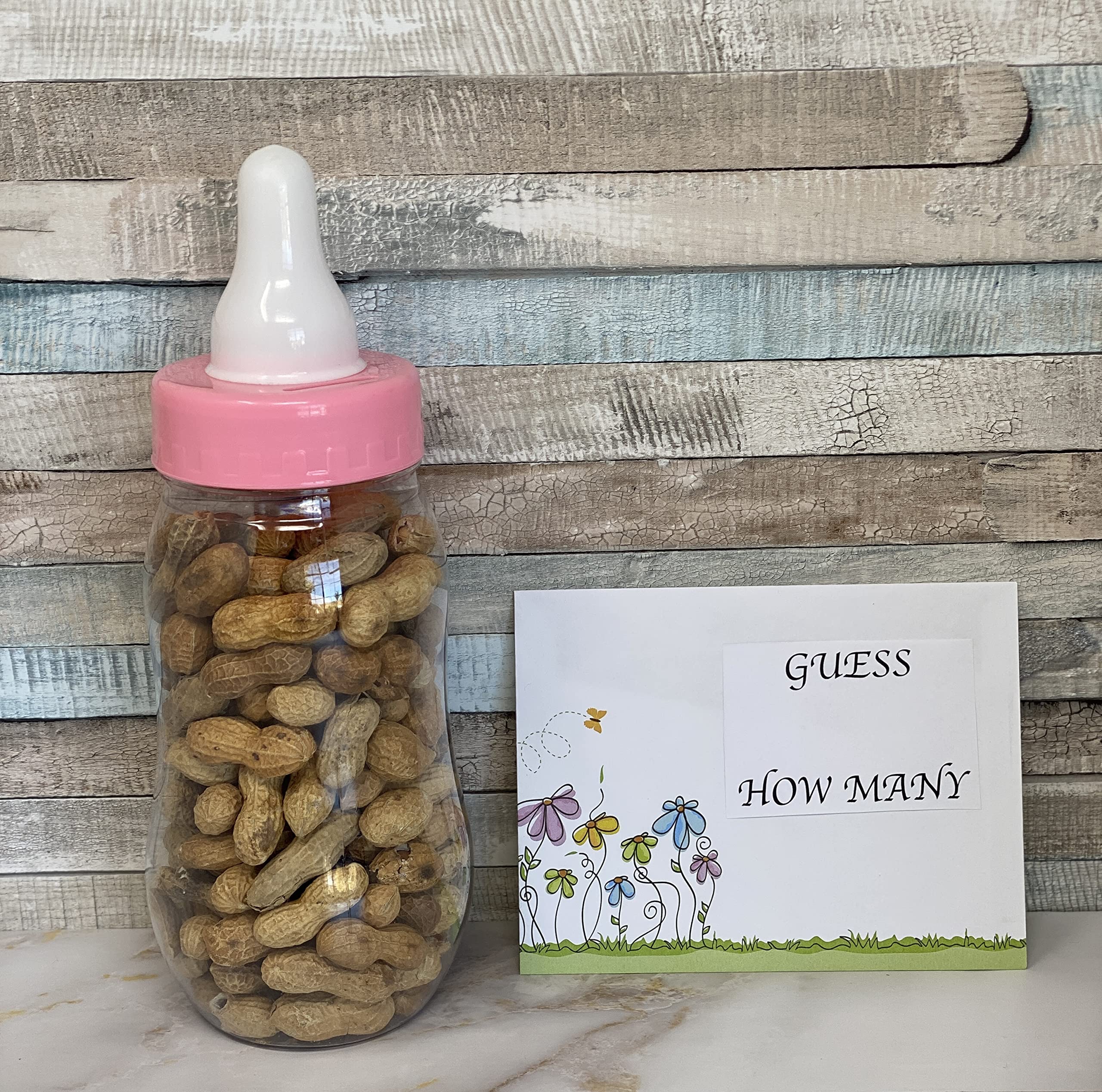 Plastic Baby Bottle Bank 11'' Jumbo Pink Fillable Baby Shower Bottle, Guess How Many, Gender Reveal Party, Favor Bottle Centerpi