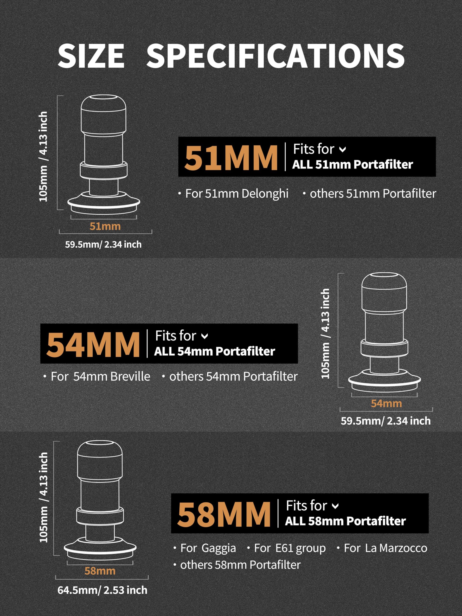 Coosigar 51Mm Espresso Tamper, Premium Barista Coffee Tamper With Constant 30Lb Calibrated Spring Loaded, Stainless Steel Base A