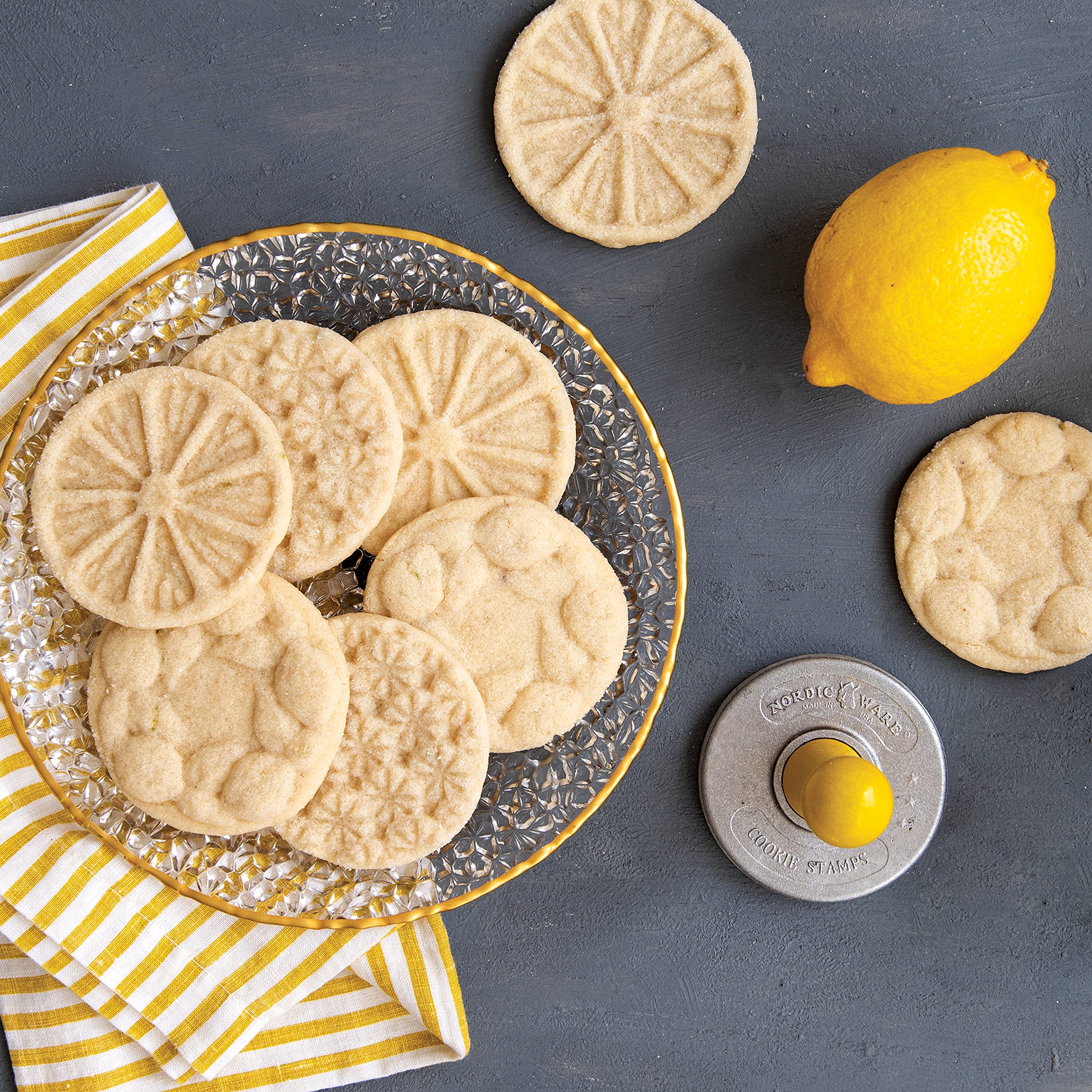 Nordic Ware 01265 Citrus Cookie Stamps, Set Of 3, Grey/Yellow