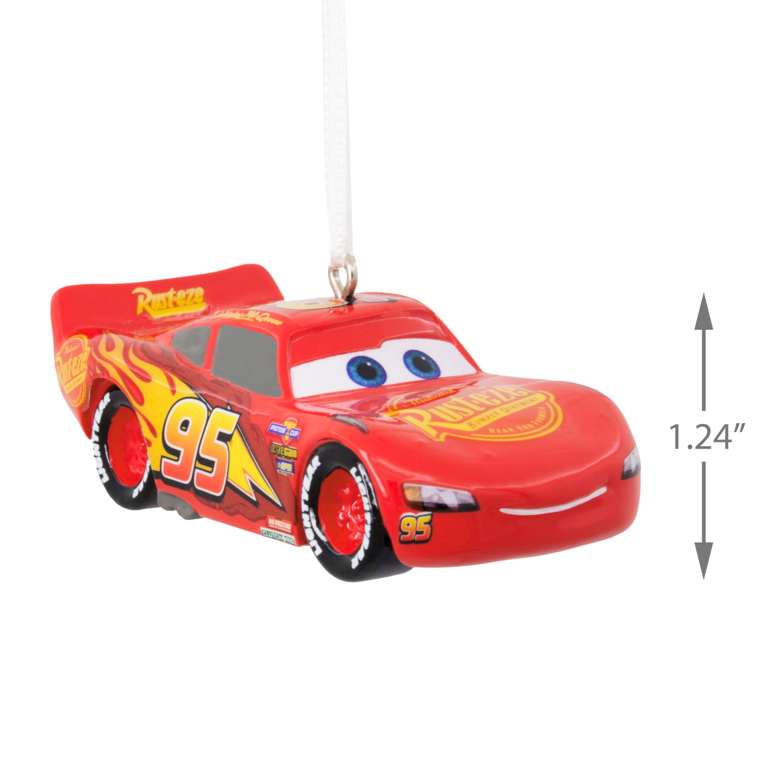 Hallmark Christmas Ornament - Disney/Pixar Cars Lightning McQueen, Resin, 1.69x1.24x3.37 inches, Model 0002HCM9018, Color: Lightning